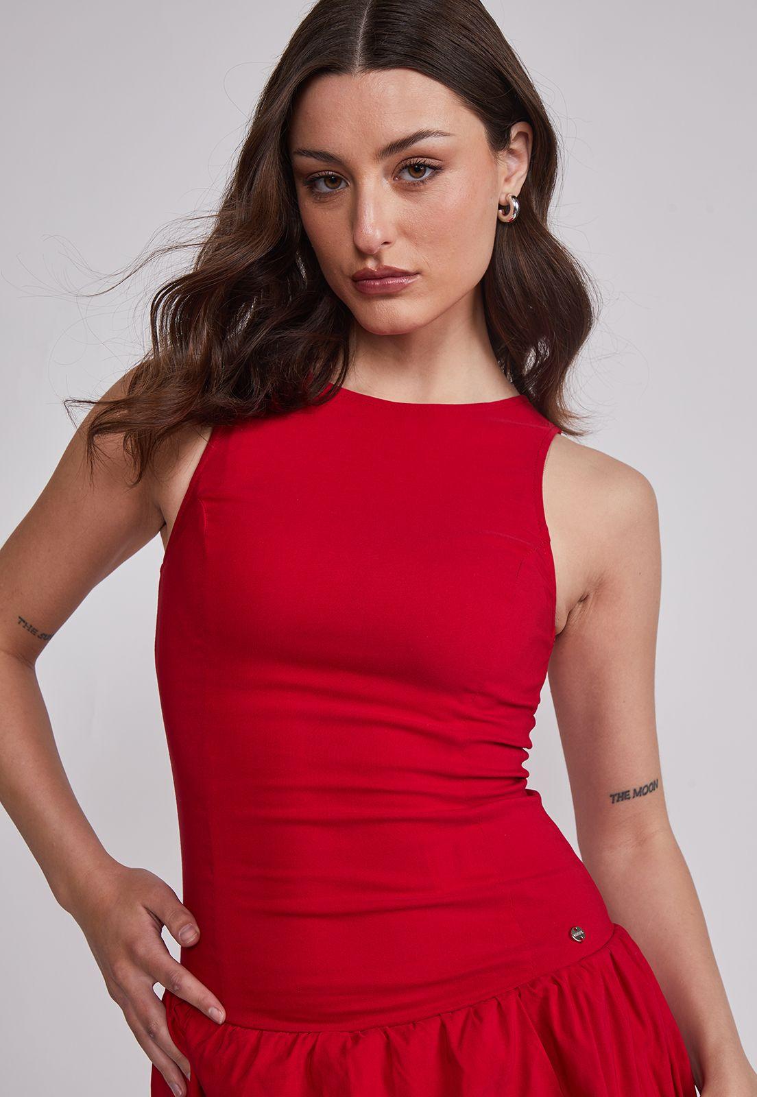 Vestido Mujer Ajustado Globo Rojo Sioux-2