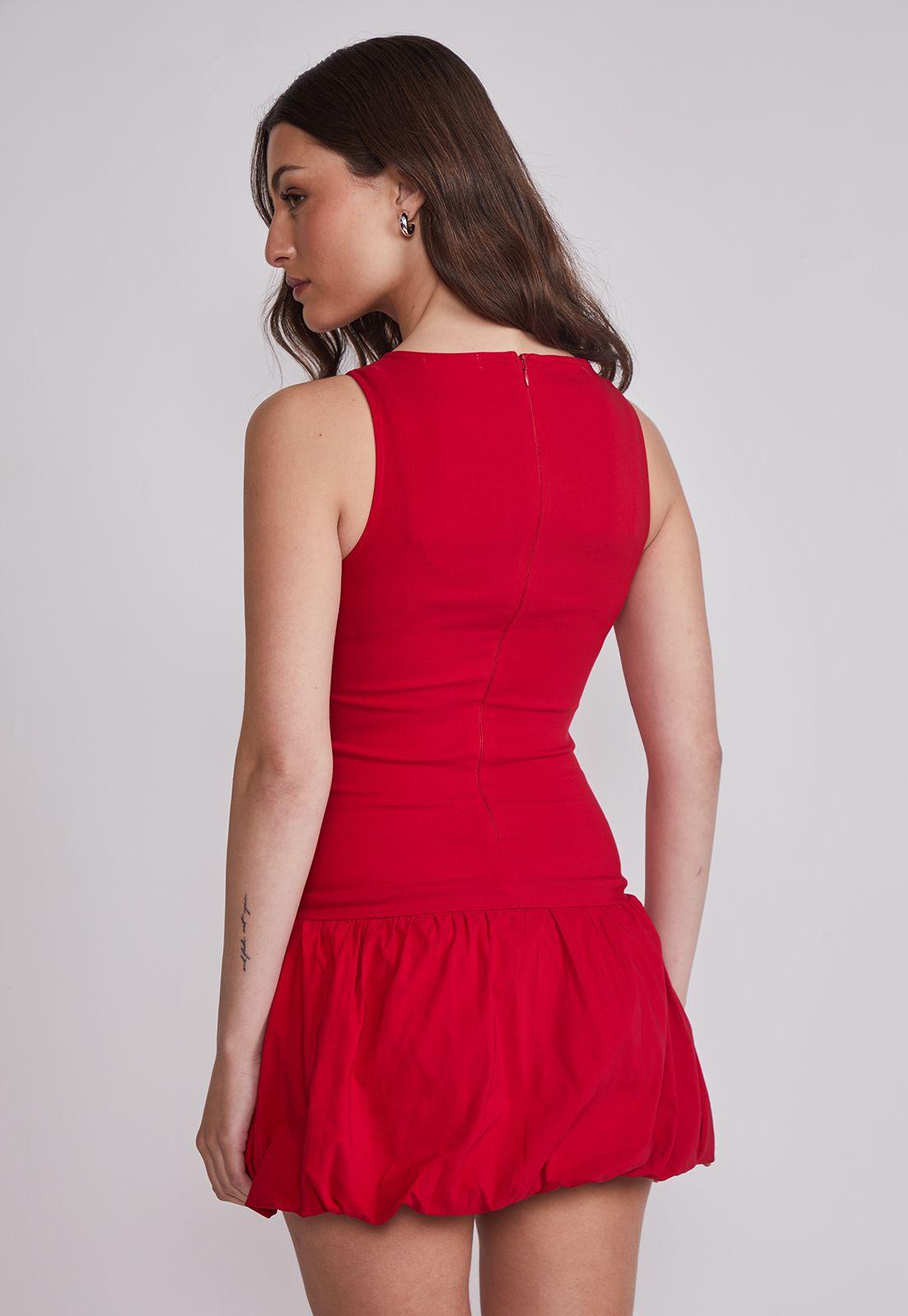 Vestido Mujer Ajustado Globo Rojo Sioux-3