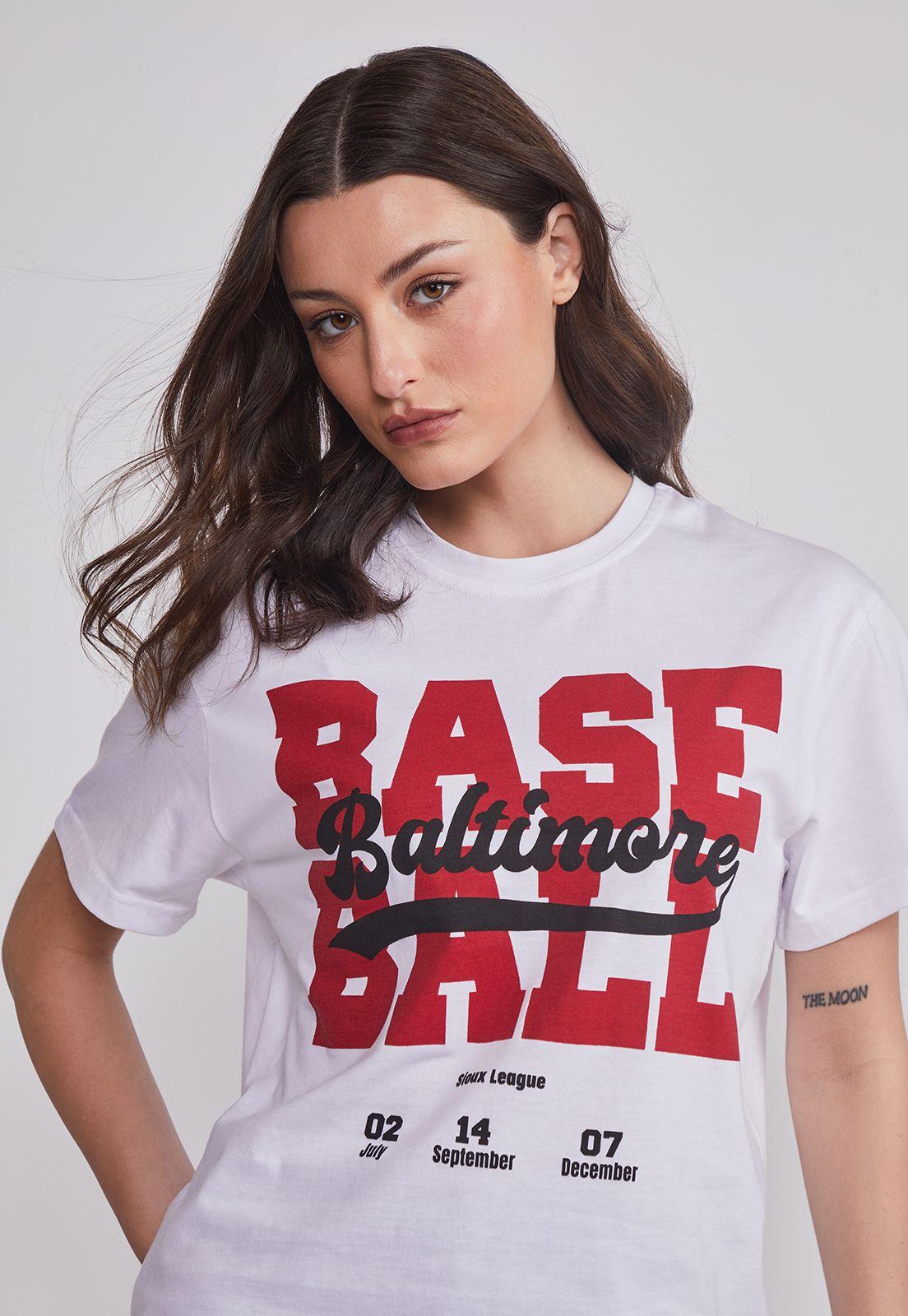 Polera Mujer Baseball Blanco Sioux-1