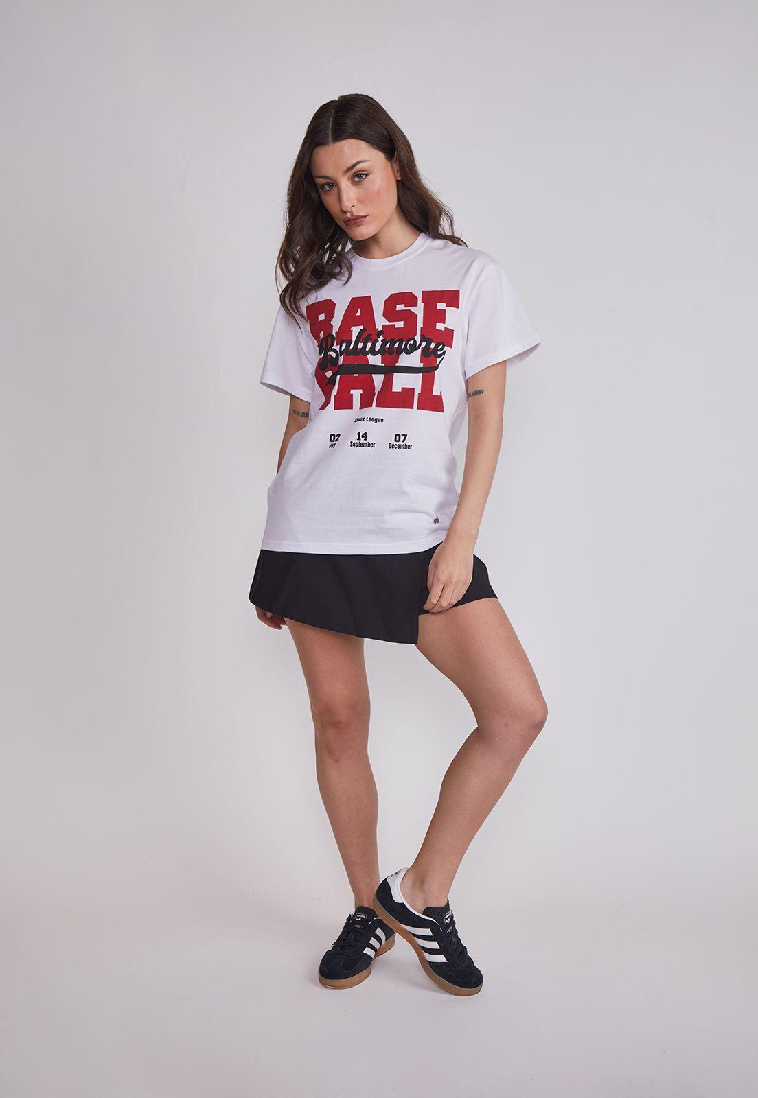 Polera Mujer Baseball Blanco Sioux-3