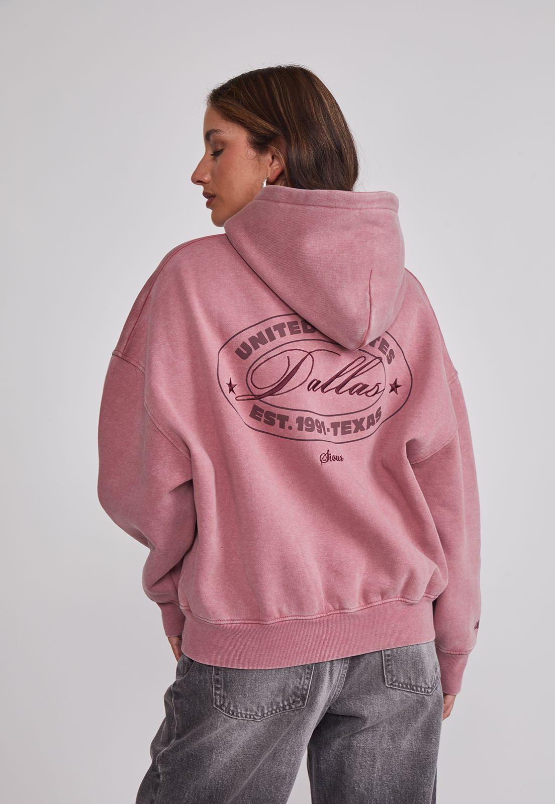 Polerón Mujer Bordado Espalda Rosado Sioux-2