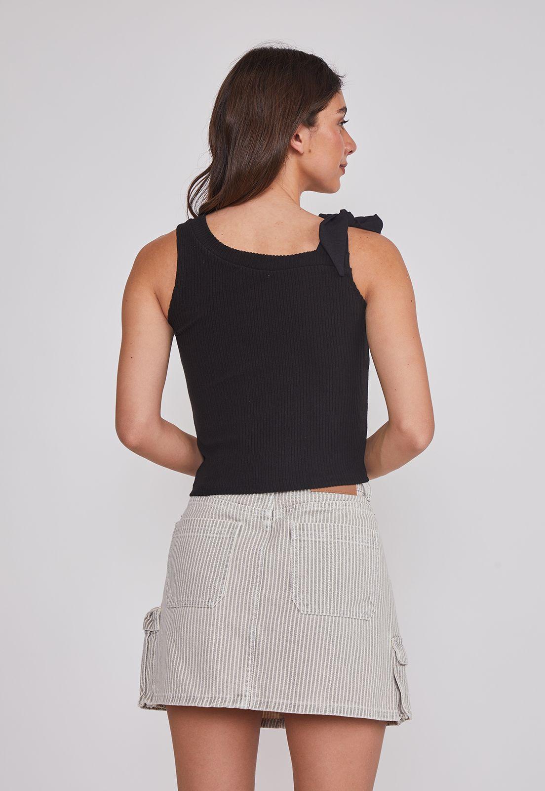 Peto Mujer Hombro Lazo Negro Sioux-3