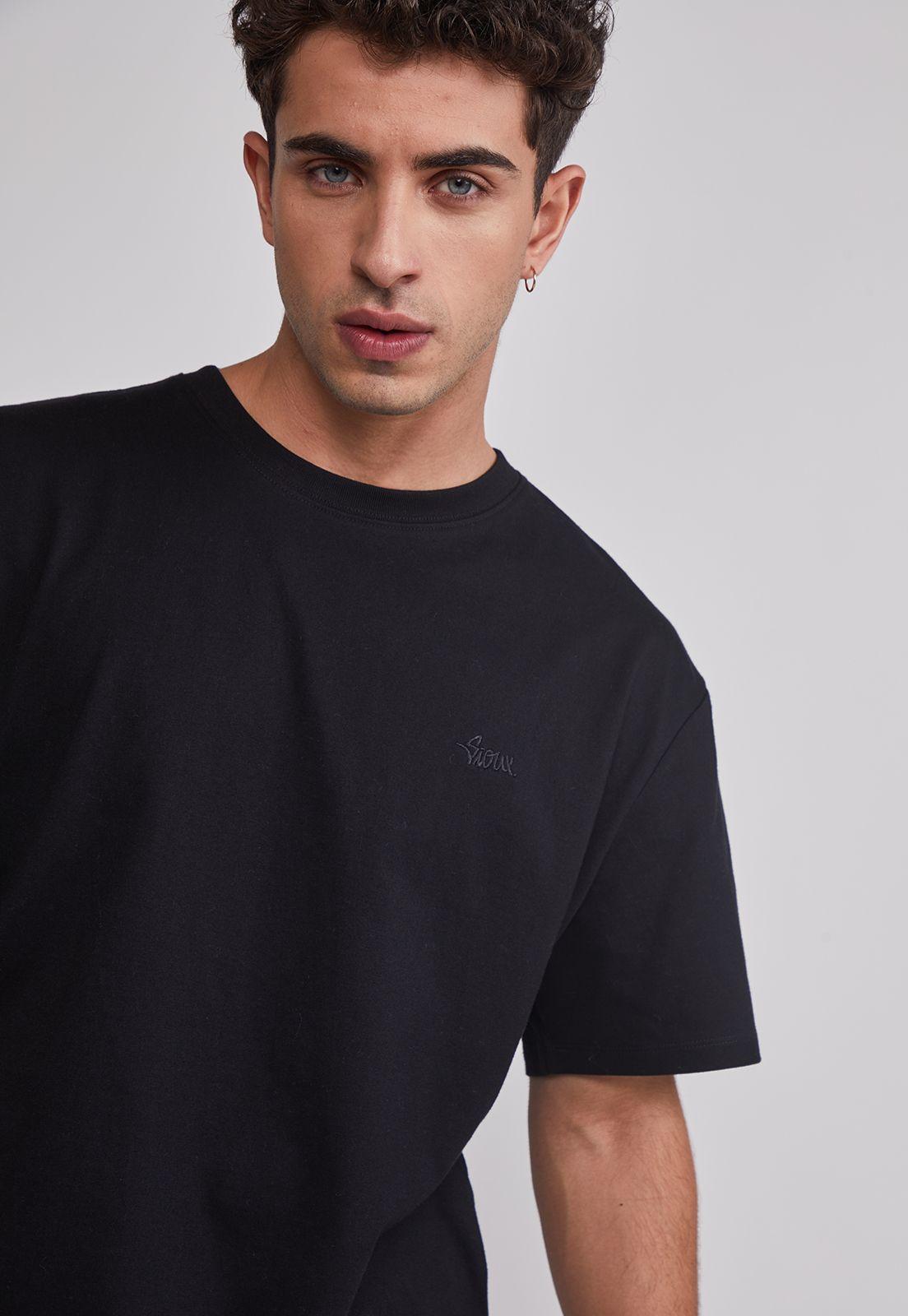 Polera Hombre Basic Lisa Negro Sioux-3