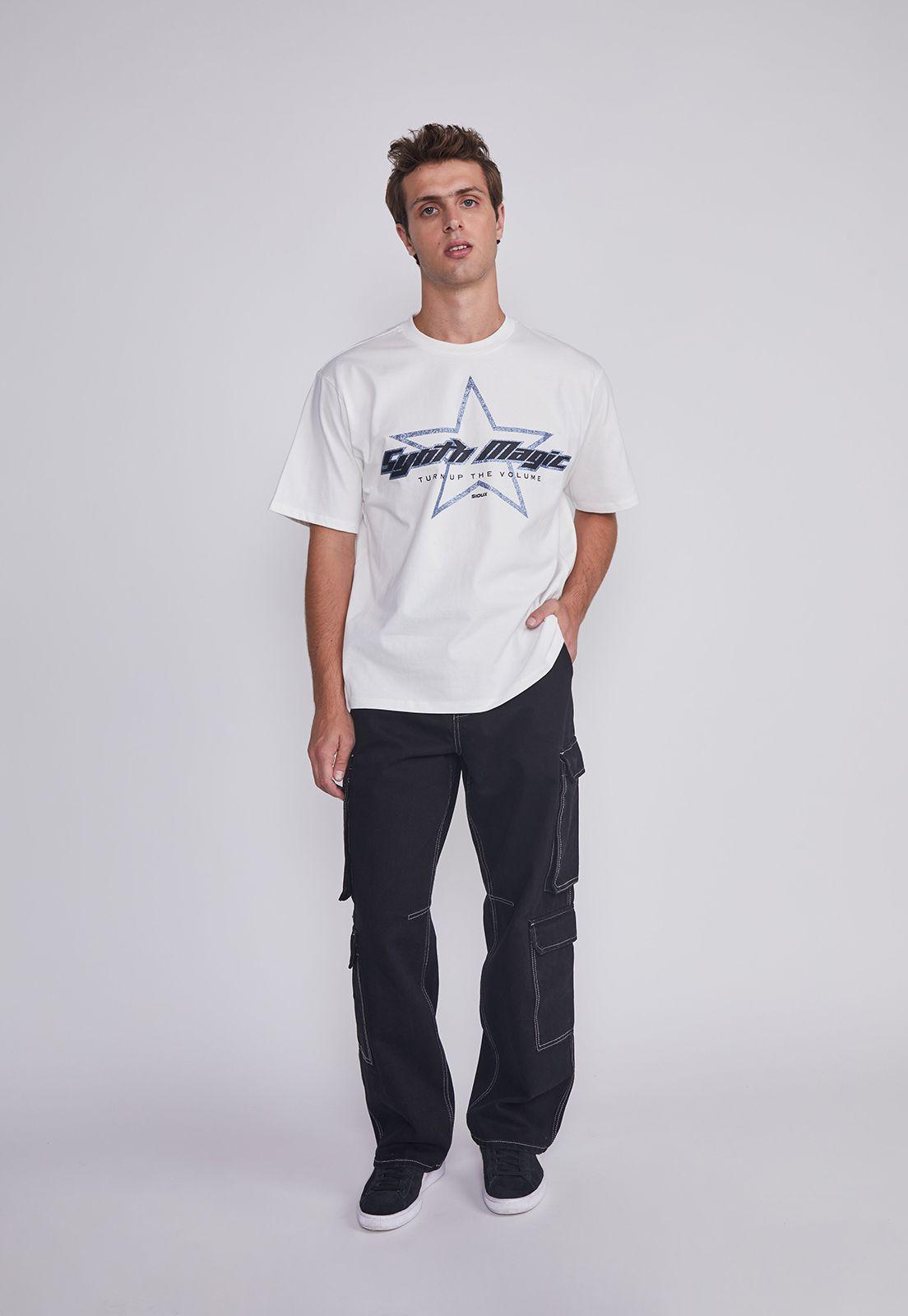 Polera Hombre Estrella Blanco Sioux-4