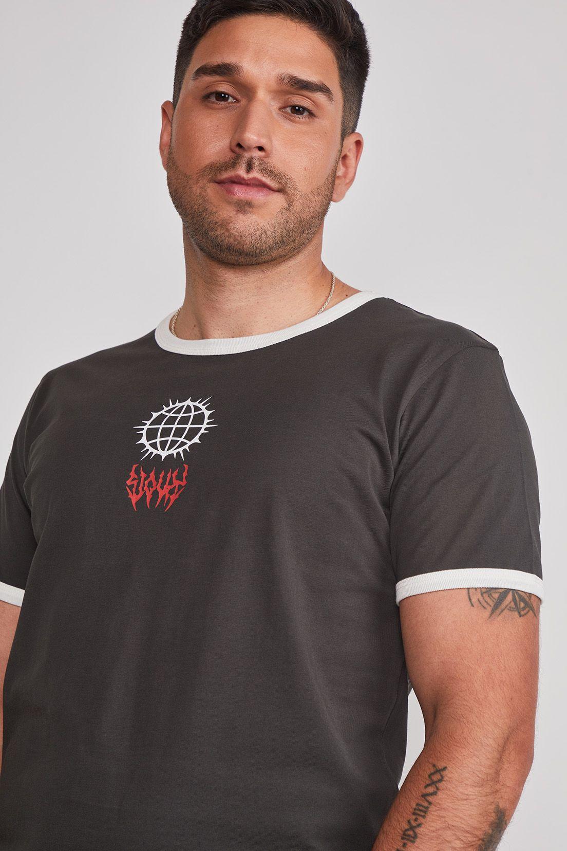 Polera Hombre Contraste Acero Sioux-2