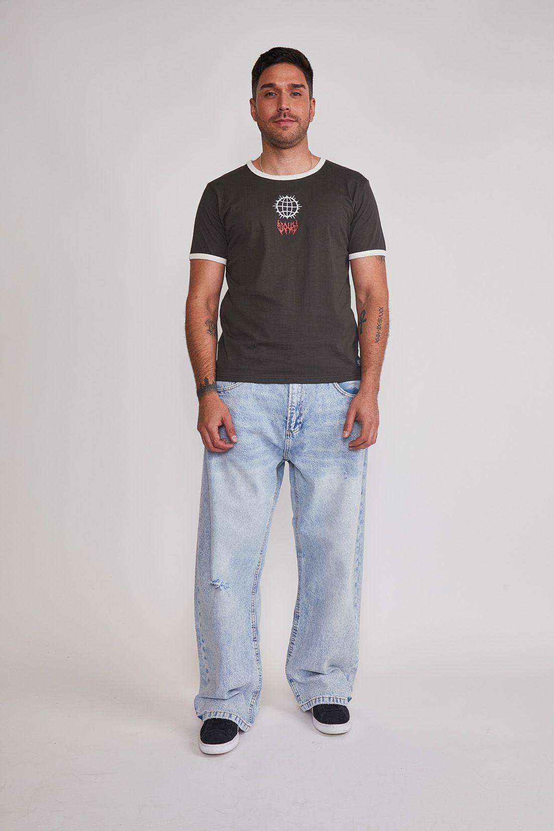 Polera Hombre Contraste Acero Sioux-4