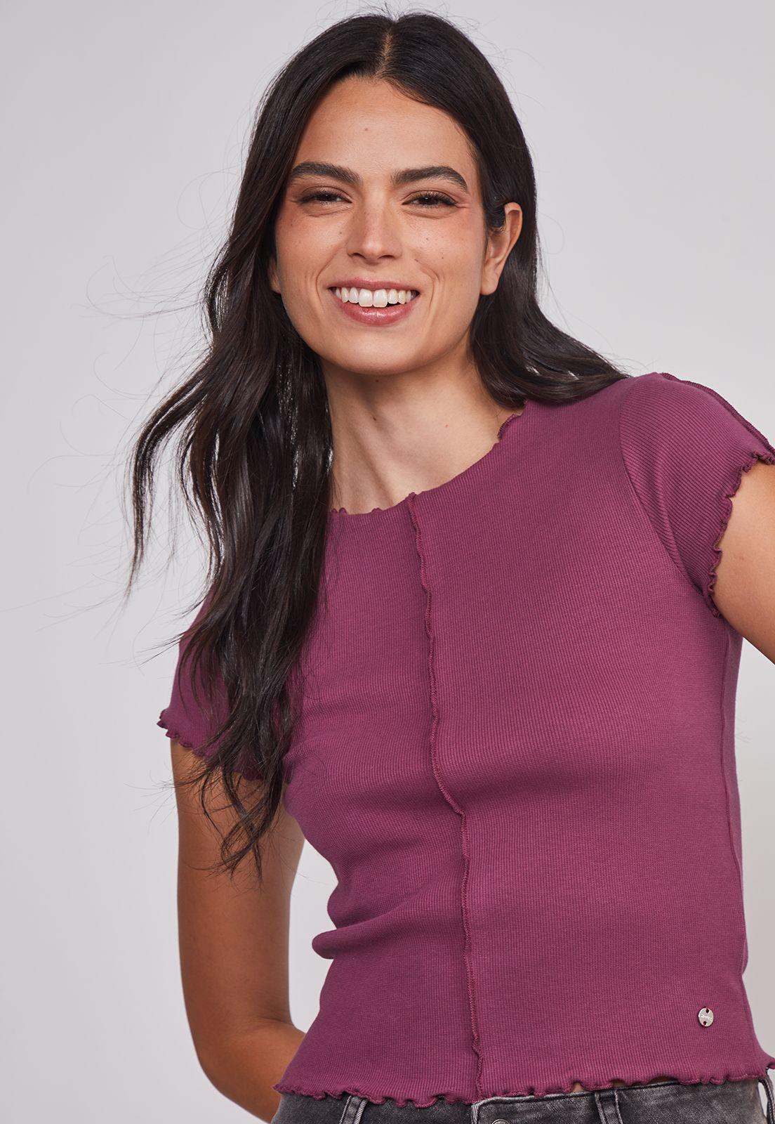 Polera Mujer Rulet Costura Burdeo Sioux-3