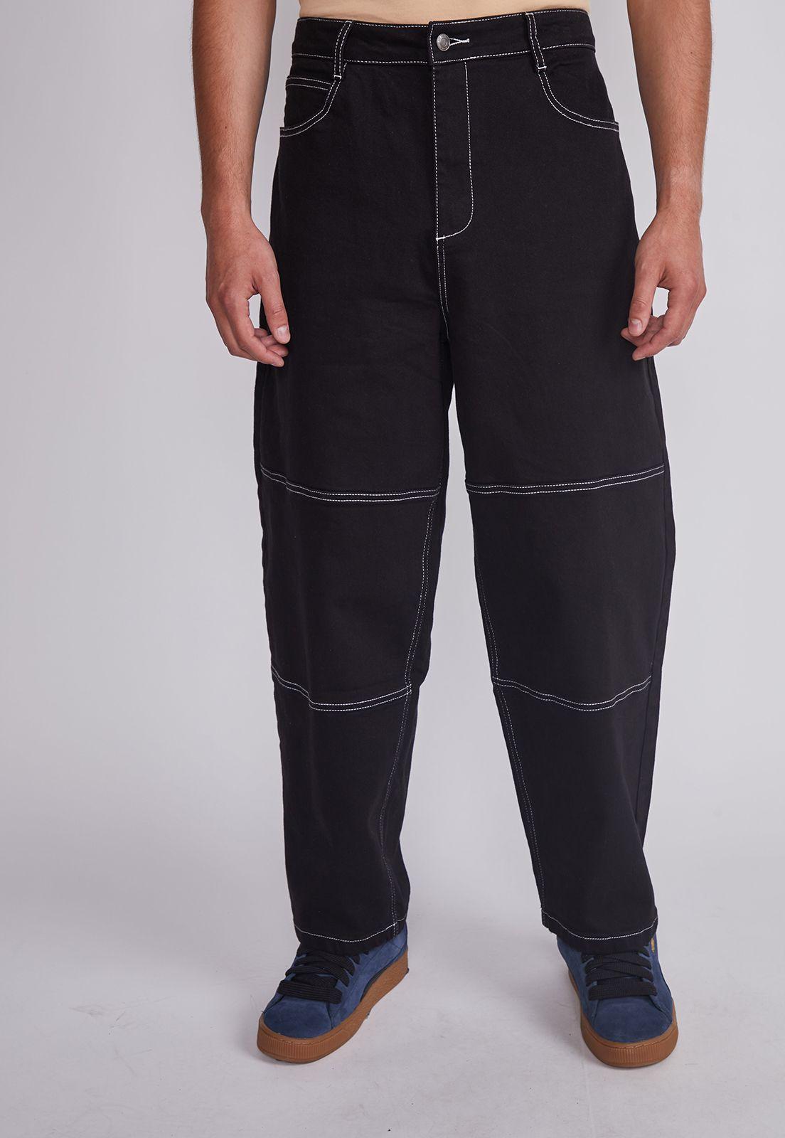 Pantalón Hombre Negro Baggy Sioux-0