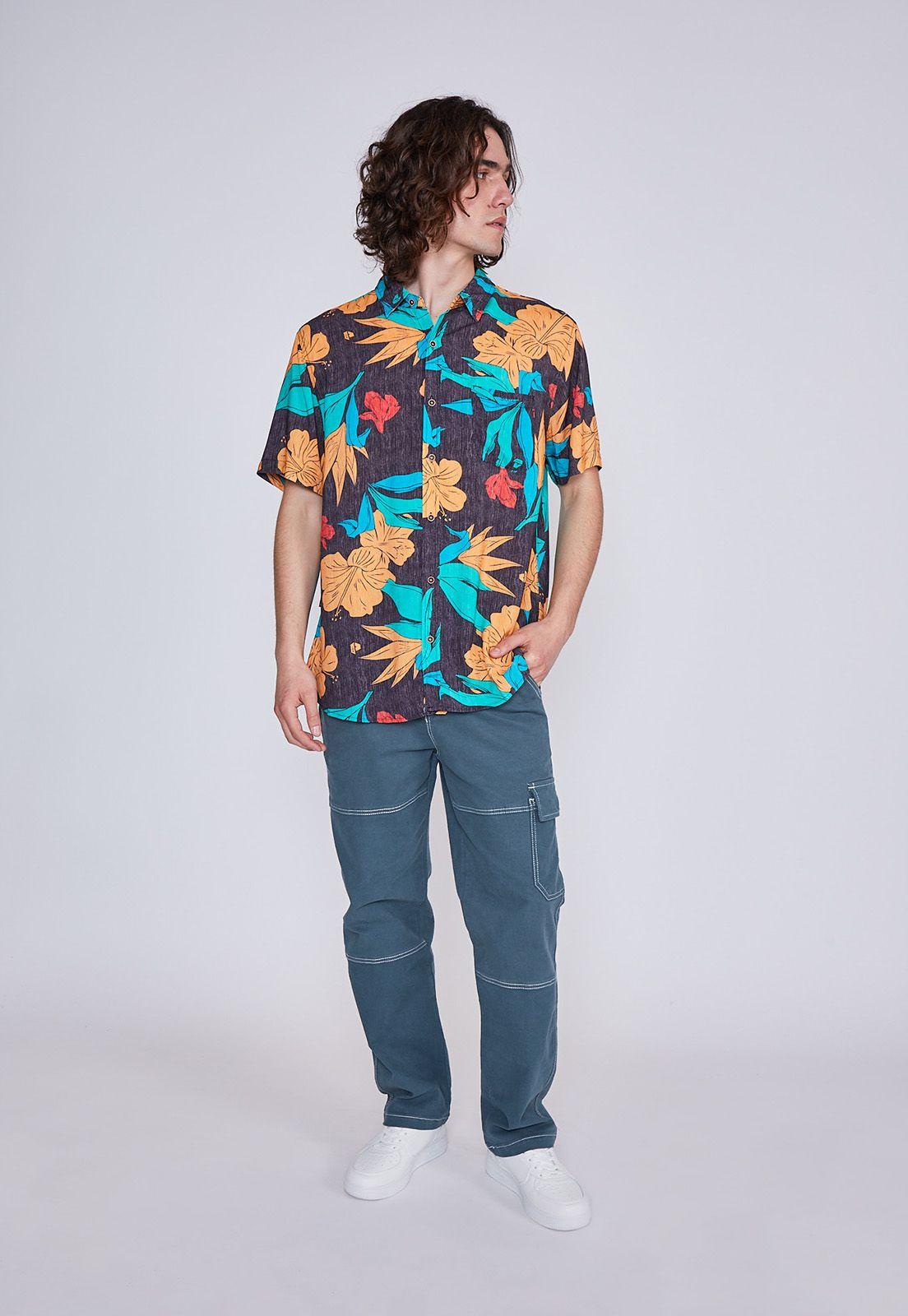 Camisa Hombre Colores Fuerte Gris Sioux-3