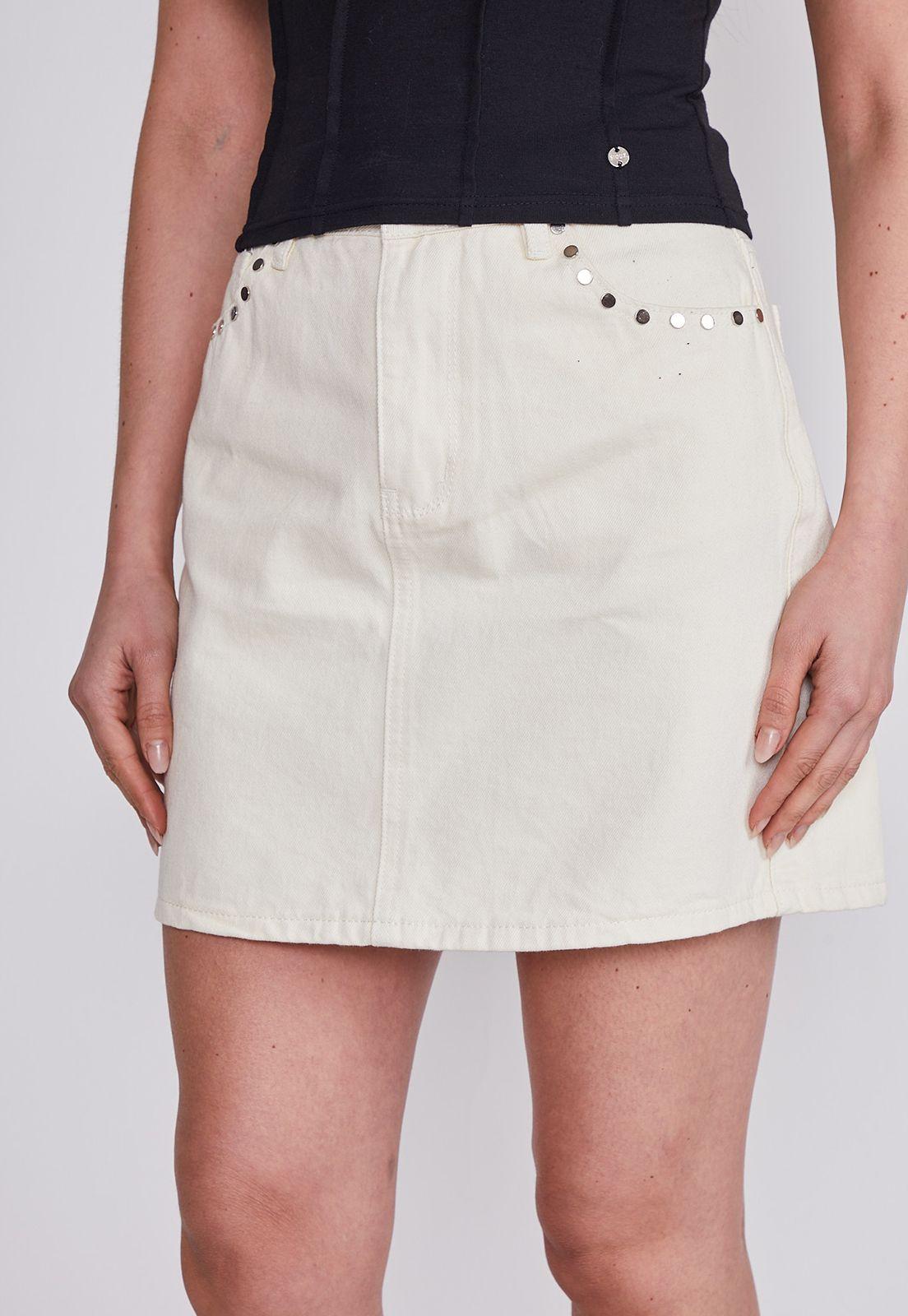 Falda Mujer Crudo Tachas Bolsillo Sioux-1