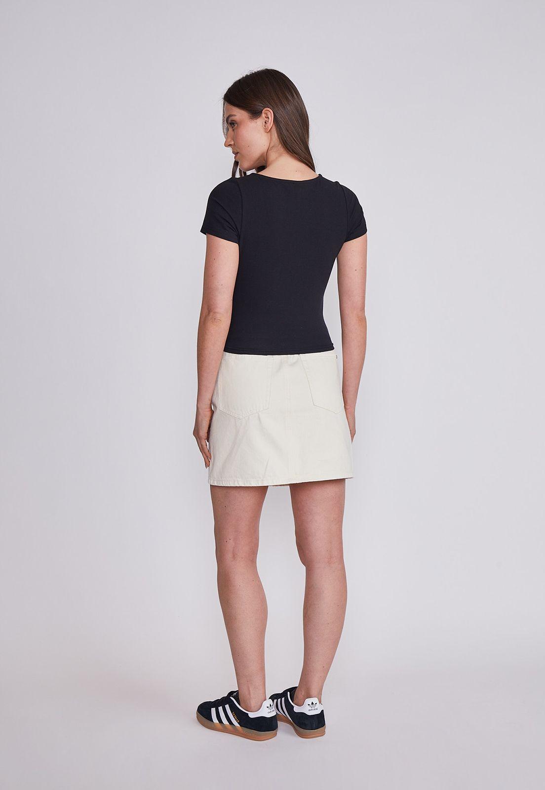 Falda Mujer Crudo Tachas Bolsillo Sioux-3