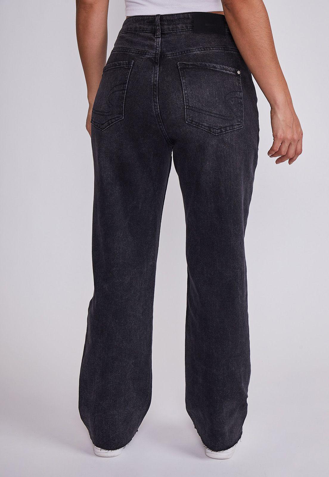 Jeans Mujer Negro Mom Con Strass Grandes Sioux-2