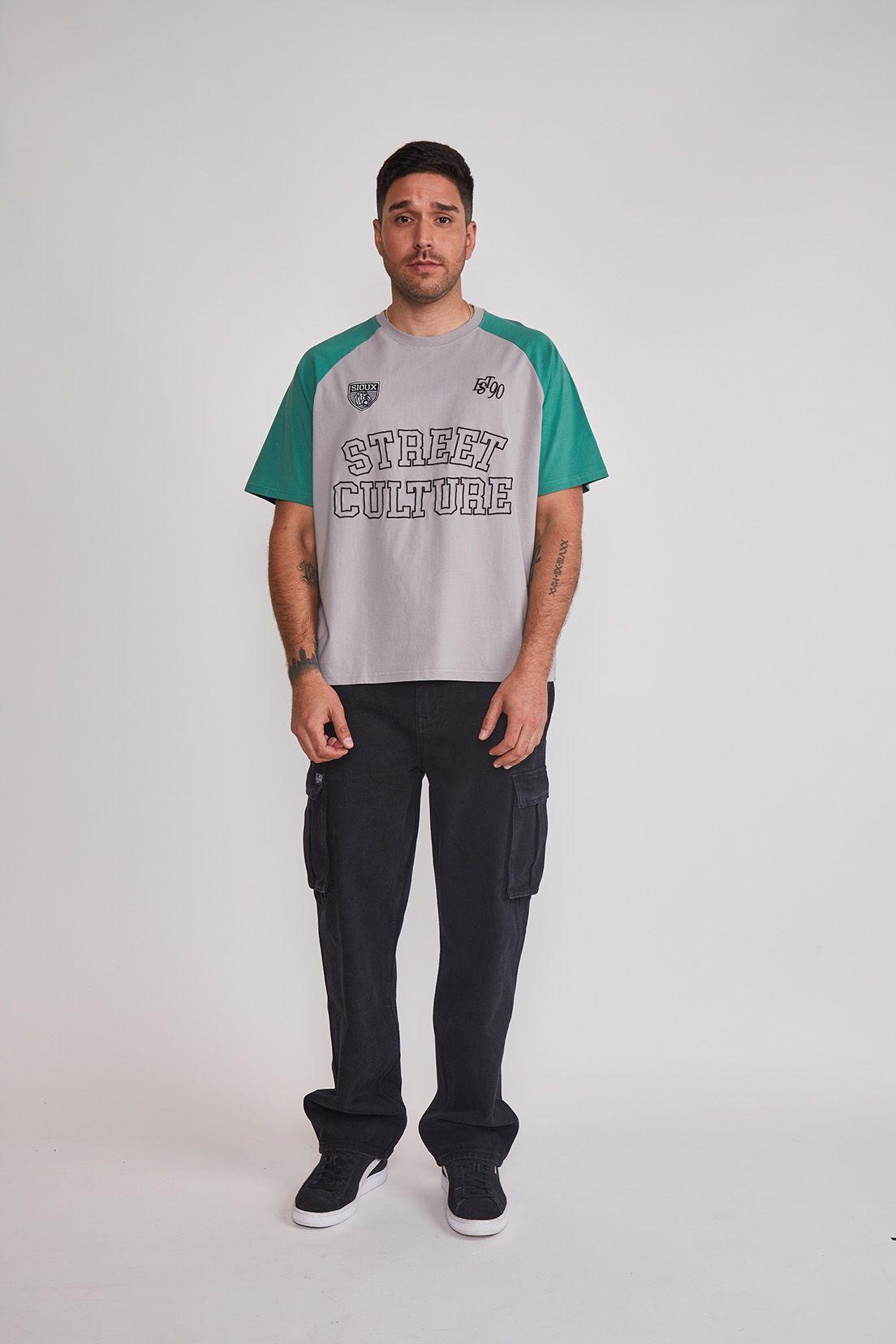 Polera Hombre Parche Gris Sioux-4