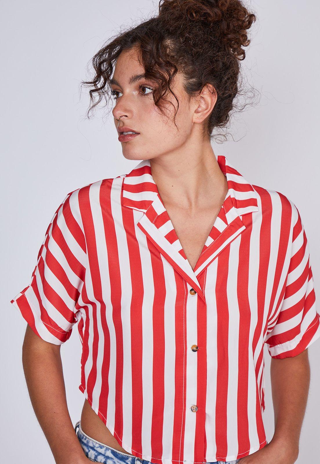 Blusa Mujer Lineas Rojo Sioux-1