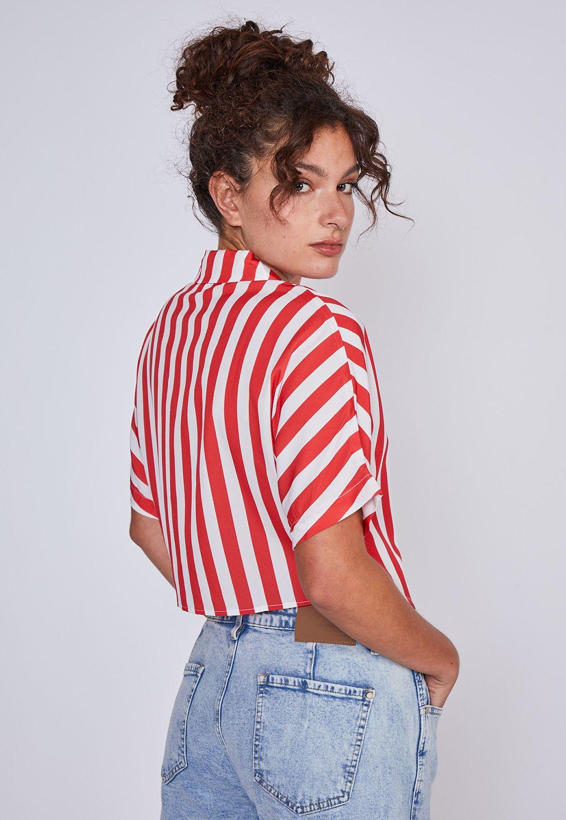 Blusa Mujer Lineas Rojo Sioux-2