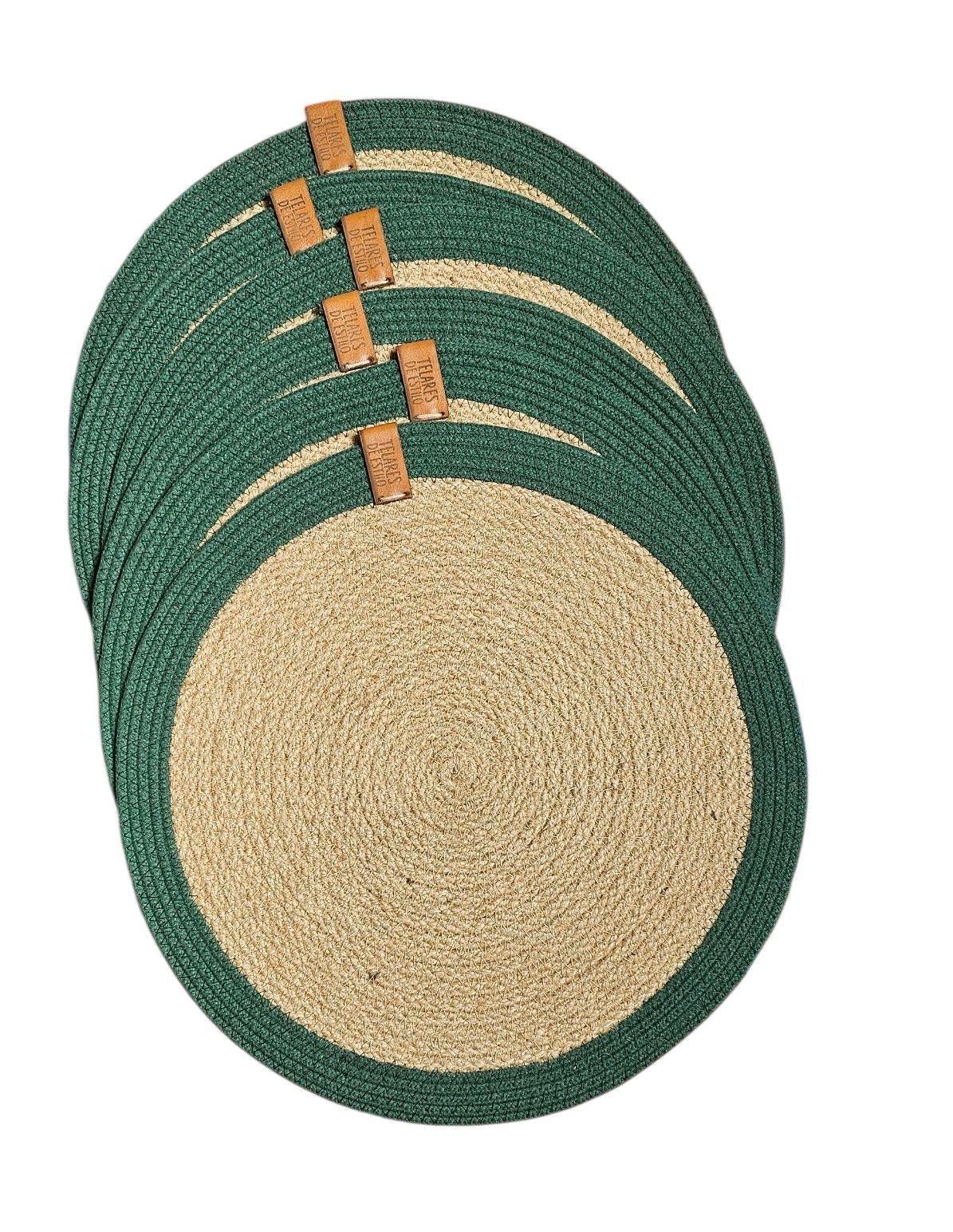 Set de 6 INDIVIDUALES de 33 cm para Mesa Terraza Fibra Natural-0