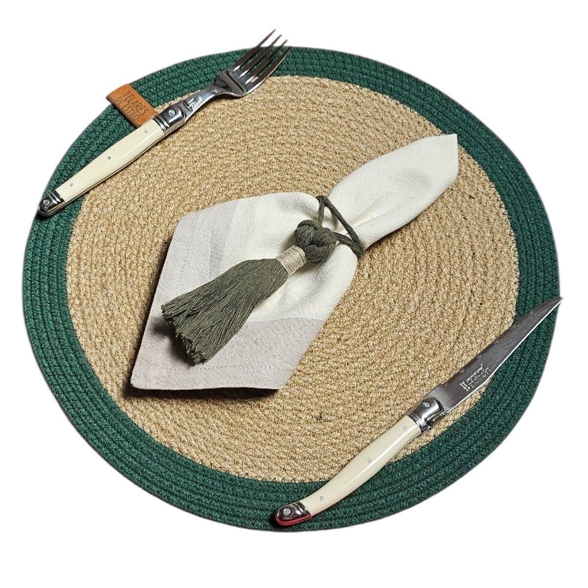 Set de 6 INDIVIDUALES de 33 cm para Mesa Terraza Fibra Natural-3