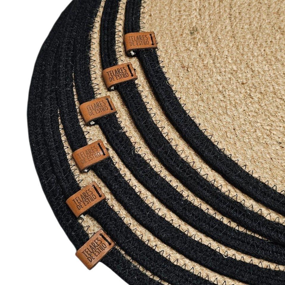 Set Individual de Mesa Yute Algod n Hecho a Mano Fibra Natural Terraza para 6 personas 33 cm-2