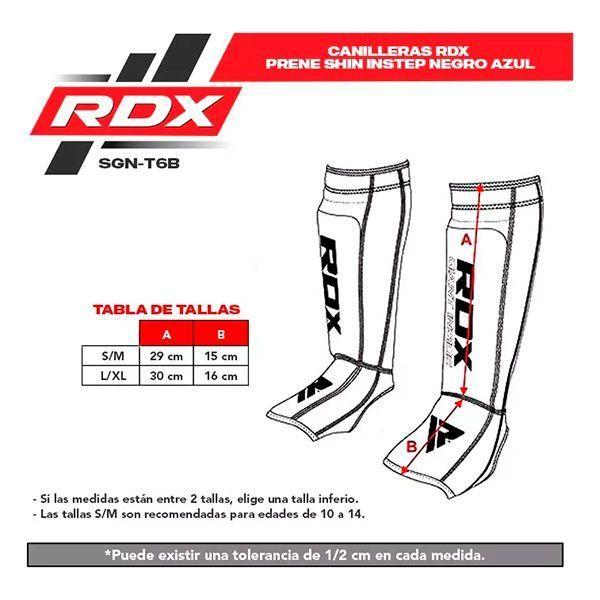  Canilleras RDX – Prene Shin Instep Negro Azul – SGN-T6B-7