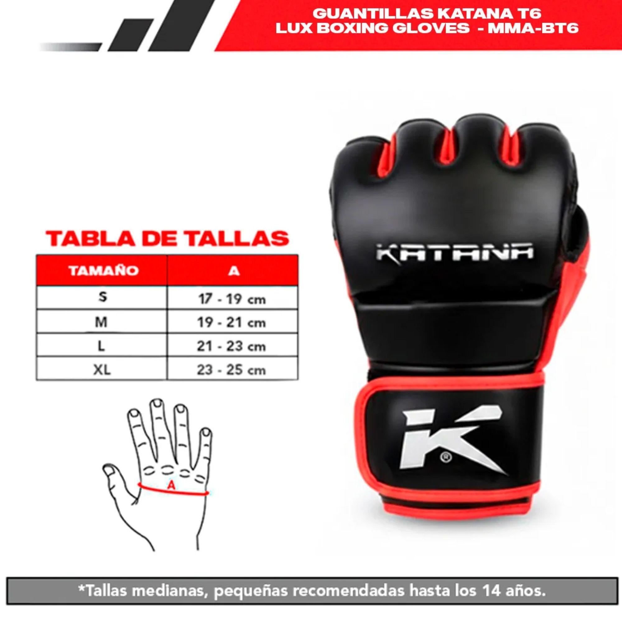 GUANTILLAS MMA T6 KATANA - MMA-BT6 - ROJO - TALLA M / TALLA M-4