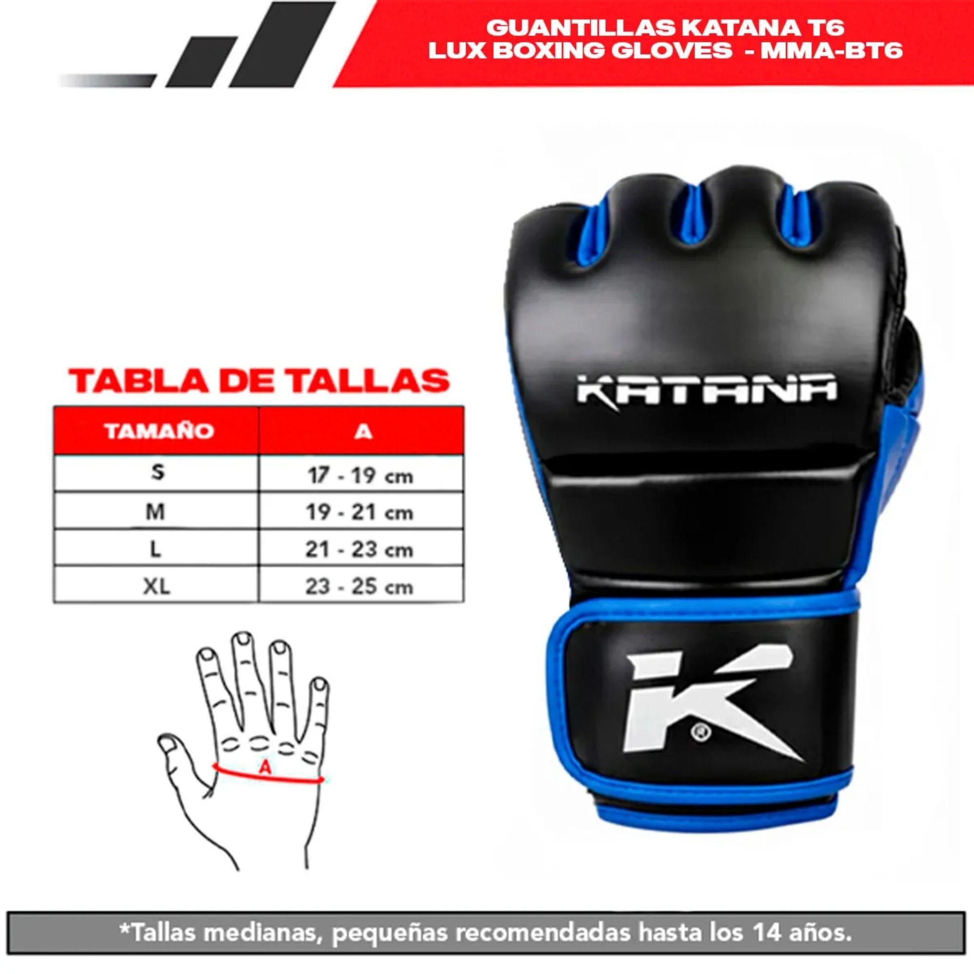 GUANTILLAS MMA T6 KATANA - MMA-BT6 - AZUL - TALLA M / TALLA M-4