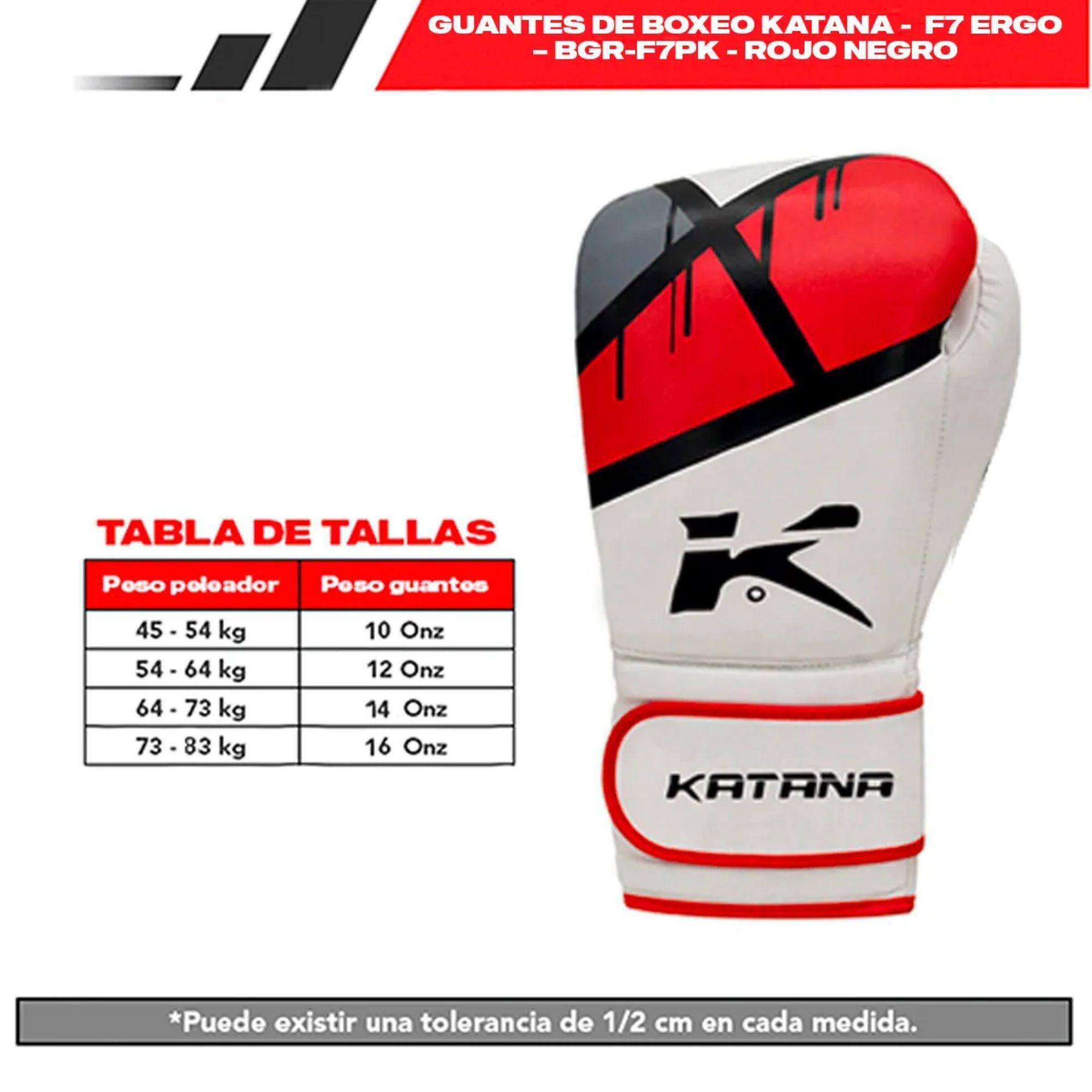 GUANTES DE BOXEO KATANA - F7 ERGO – BGR-F7PK - ROJO NEGRO - 14 ONZ / 14 ONZ-7