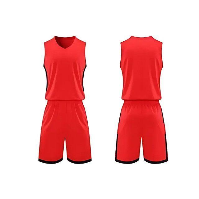 Uniforme de Basketball Unisex Diseño 206580 Rojo Negro Talla 4XL-0