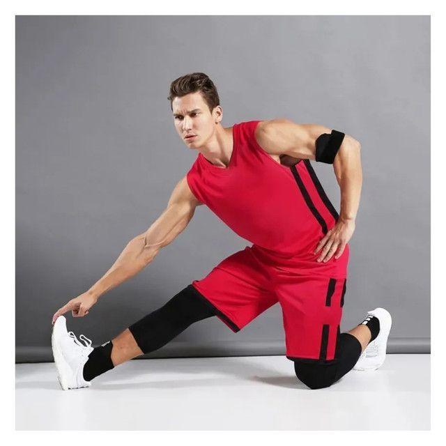 Uniforme de Basketball Unisex Diseño 206580 Rojo Negro Talla 4XL-1