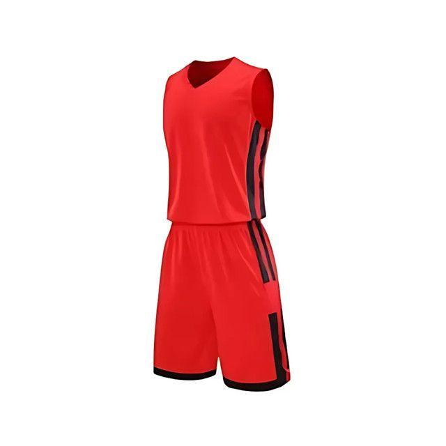 Uniforme de Basketball Unisex Diseño 206580 Rojo Negro Talla 4XL-2
