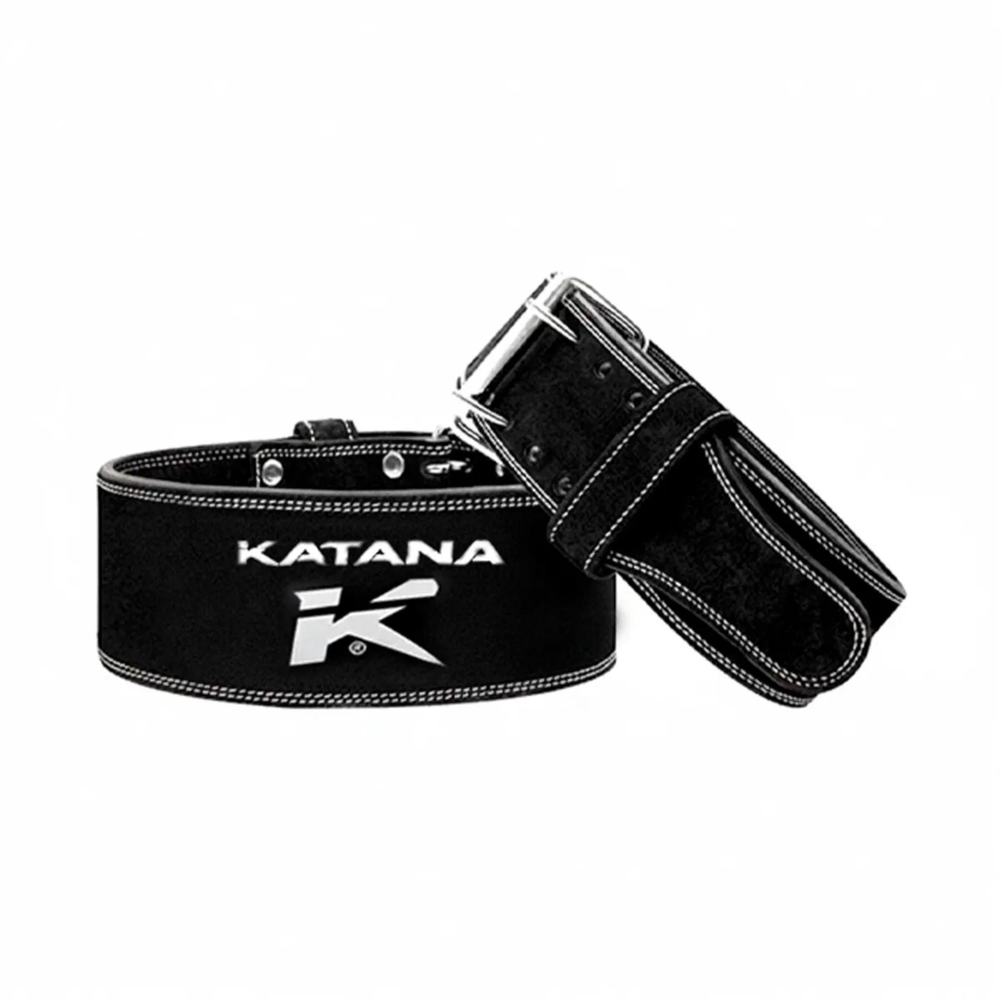 CINTURON DE LEVANTAMIENTO KATANA - CUERO NUBUCK 10 CM WE-4B - NEGRO - TALLA M / TALLA M-0