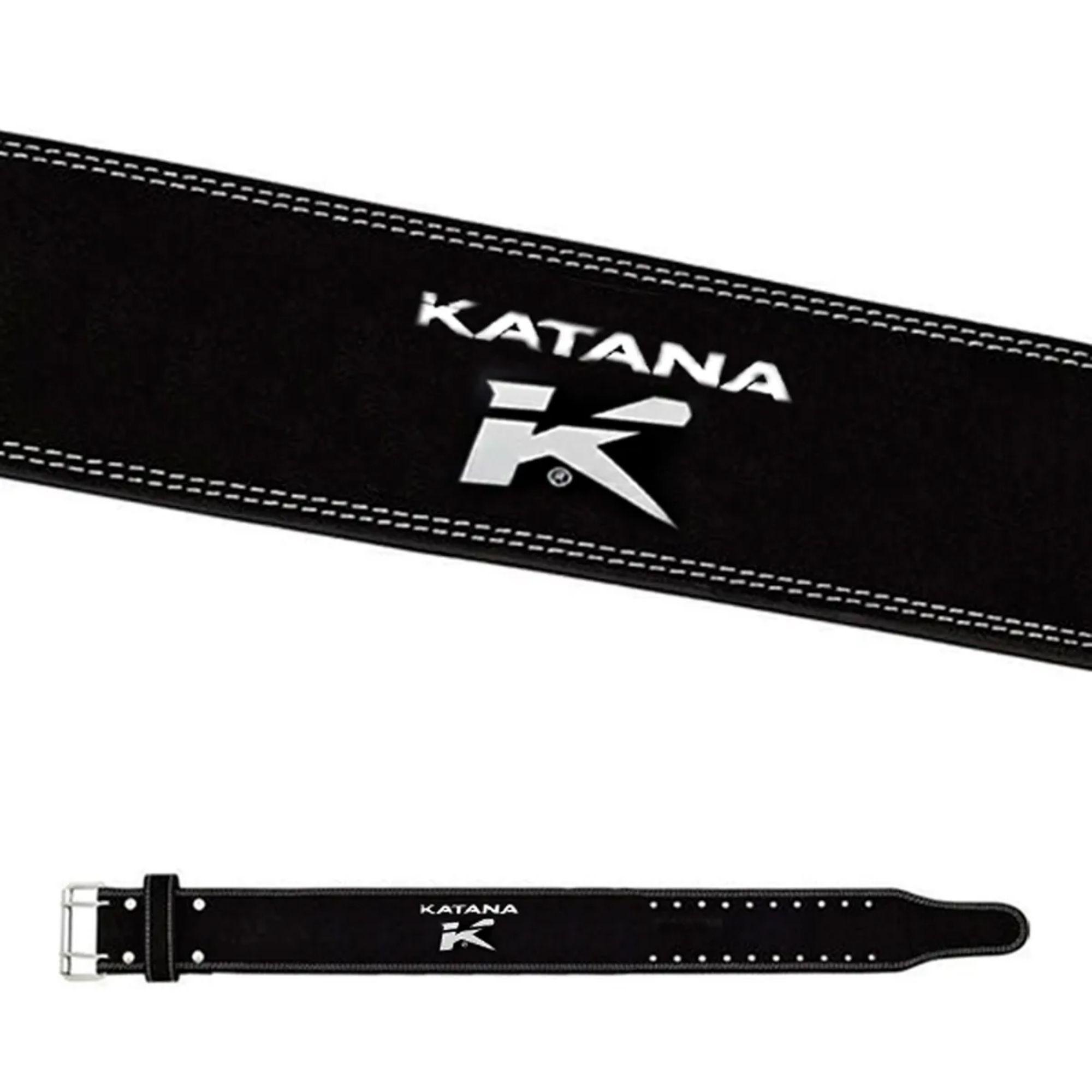 CINTURON DE LEVANTAMIENTO KATANA - CUERO NUBUCK 10 CM WE-4B - NEGRO - TALLA M / TALLA M-3
