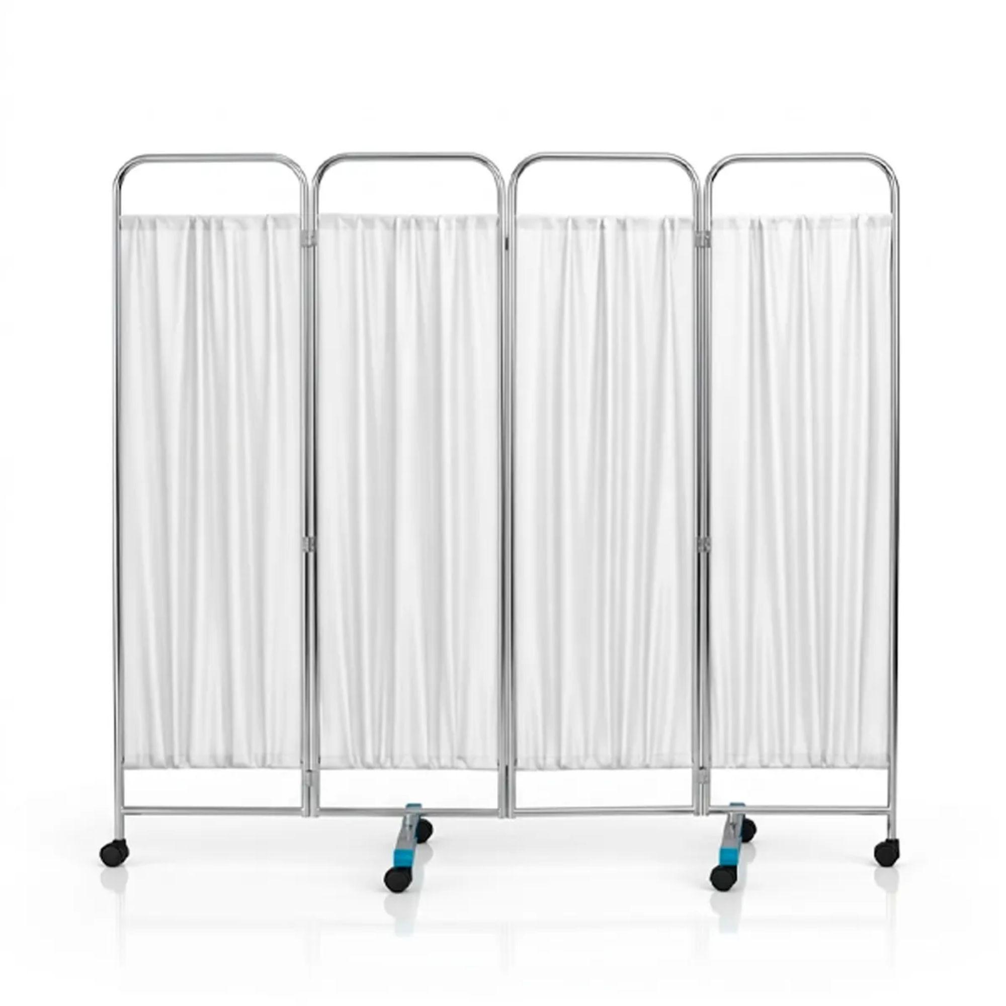 Biombo Clínico de 4 Cuerpos Acero Inoxidable Alto 180 cm – Sección 60 cm – Blanco JD-FS02 -0