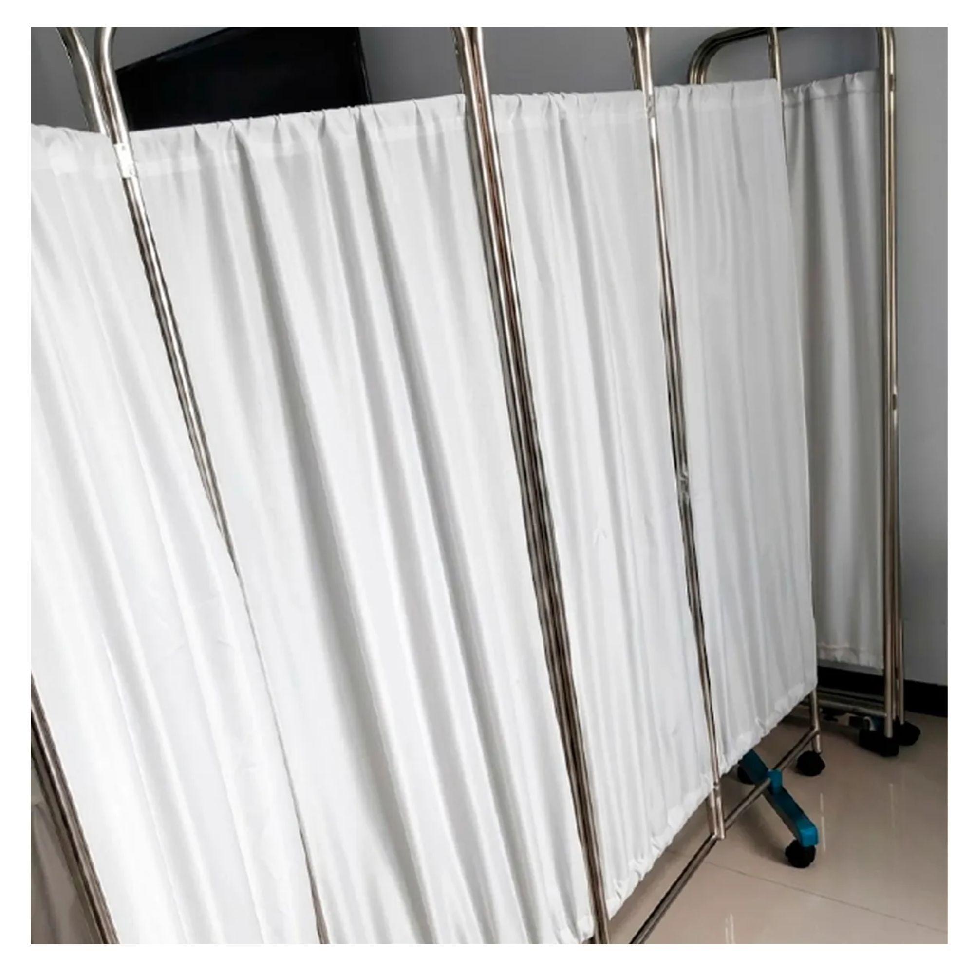 Biombo Clínico de 4 Cuerpos Acero Inoxidable Alto 180 cm – Sección 60 cm – Blanco JD-FS02 -2