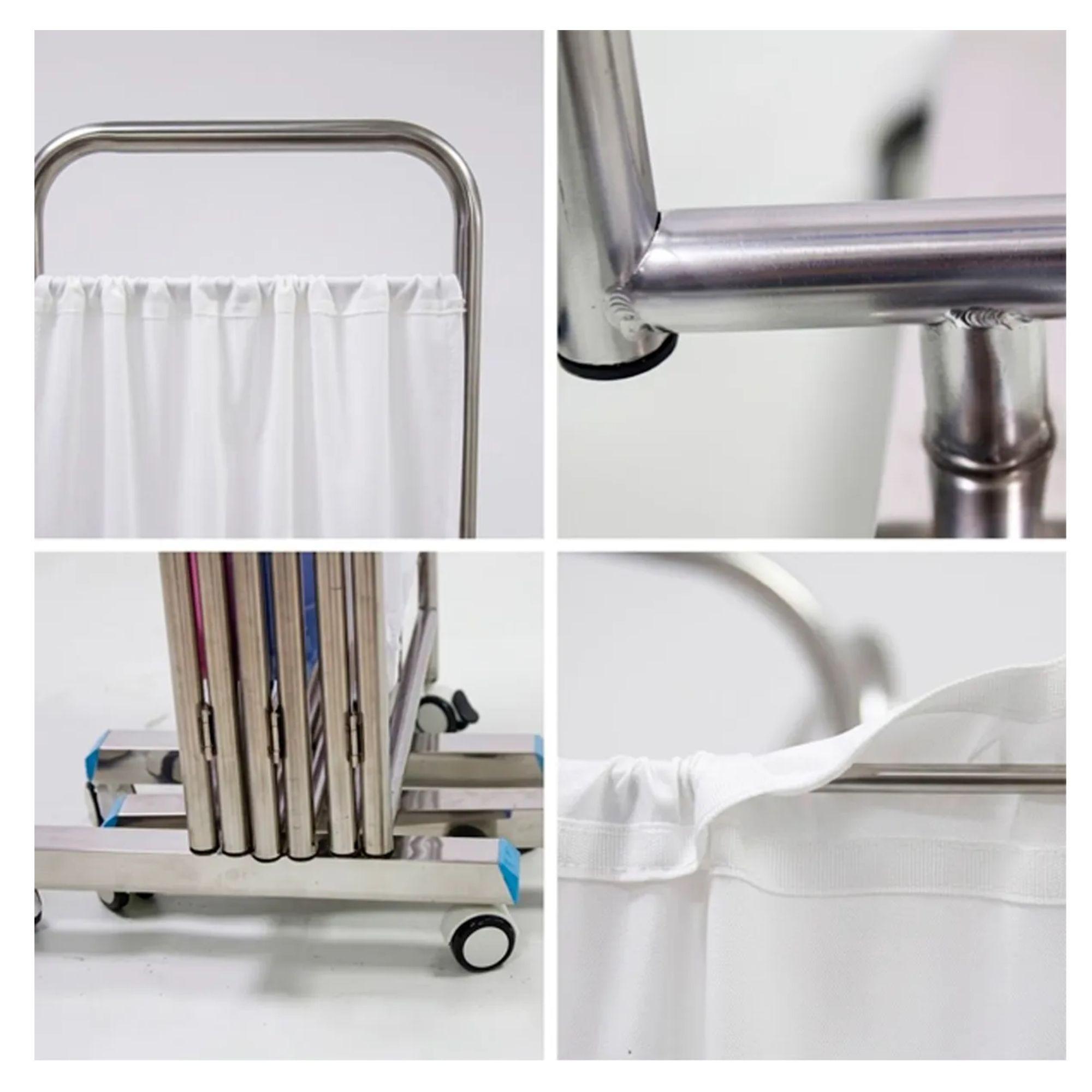 Biombo Clínico de 4 Cuerpos Acero Inoxidable Alto 180 cm – Sección 60 cm – Blanco JD-FS02 -3