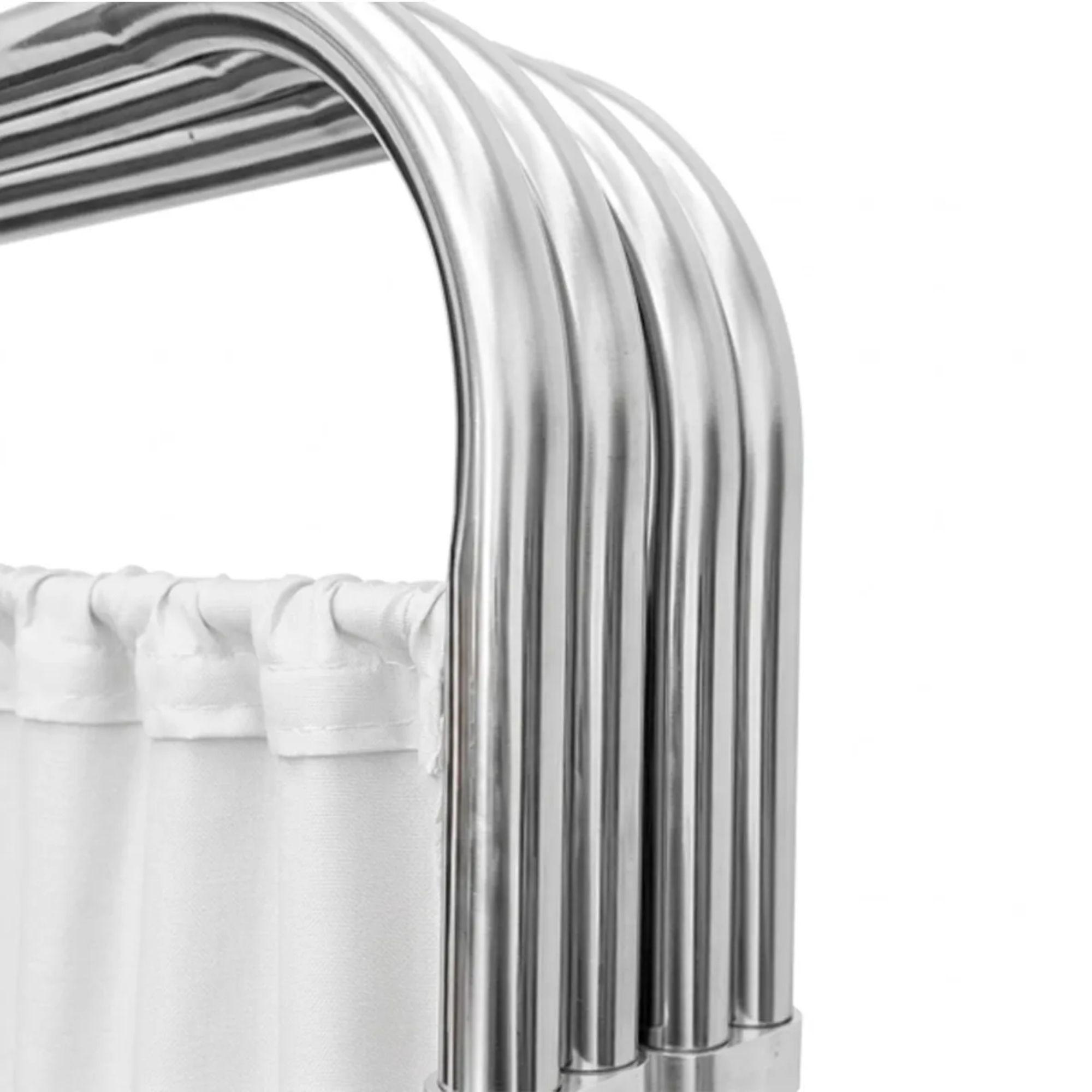 Biombo Clínico de 4 Cuerpos Acero Inoxidable Alto 180 cm – Sección 60 cm – Blanco JD-FS02 -4