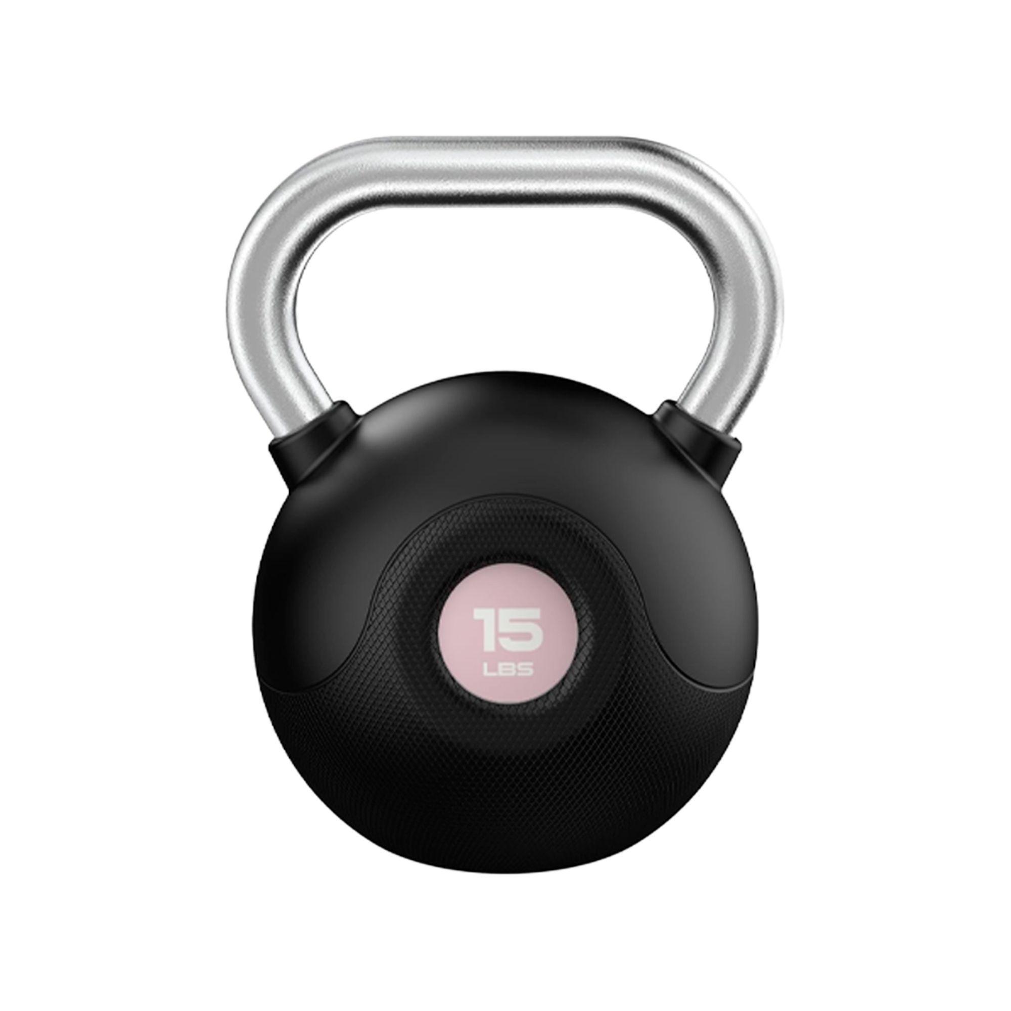 Kettlebell Pesa Rusa MarcyPro Poly Urethane Coated Chromed 15 LB / 6.8 KG - 015-PINK  -0
