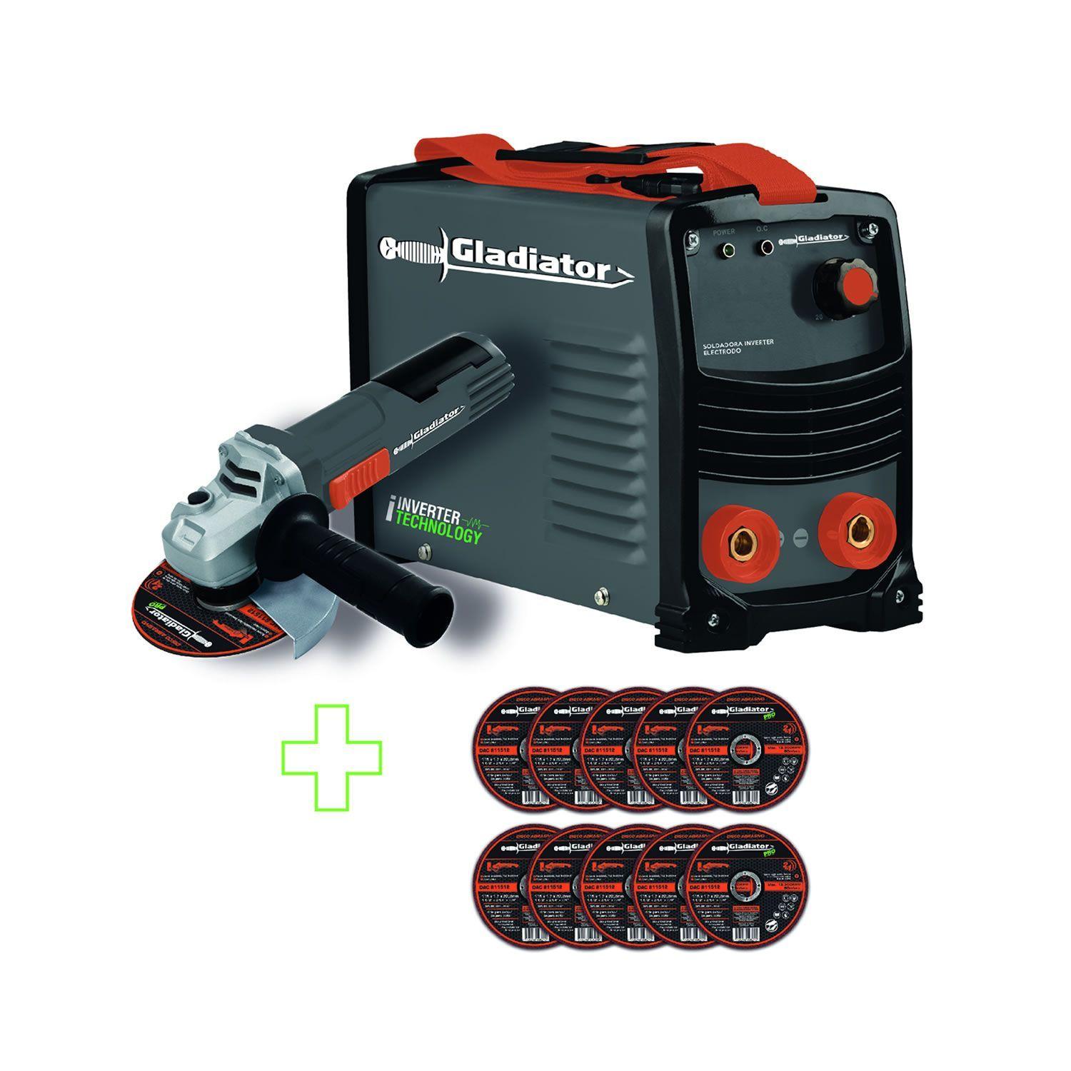 KIT SOLDADORA 200 amp + 10 DISCOS IE 6200/8/220-3