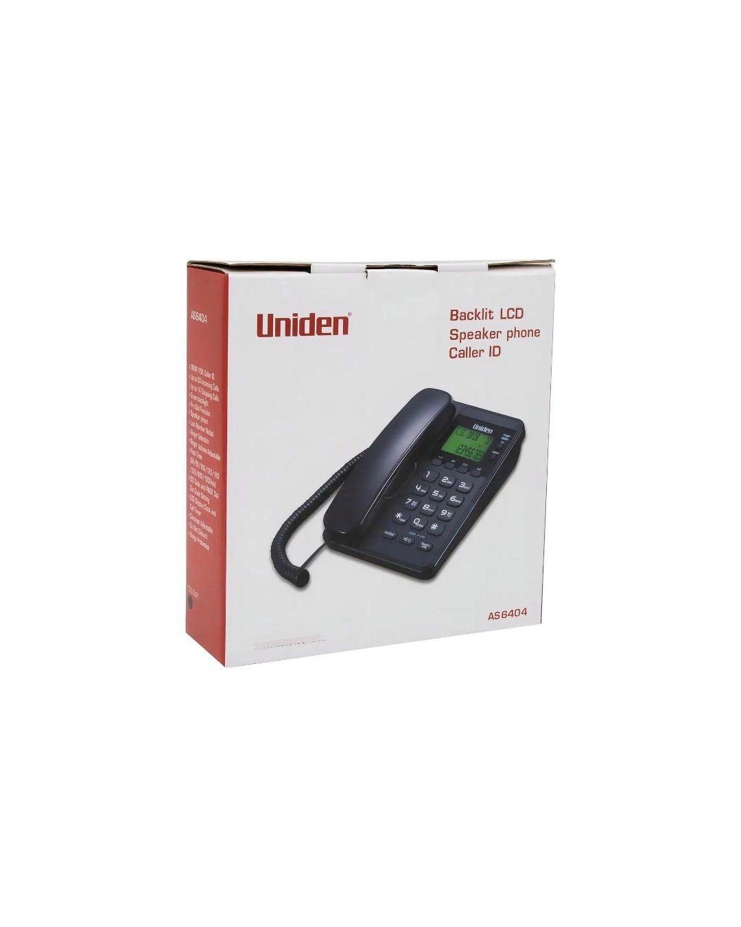 Tel fono Con Cable Uniden As6404 Negro LCD-8