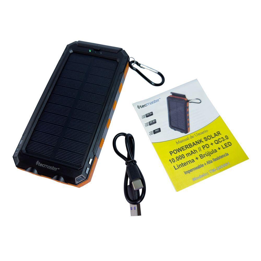 TECMASTER POWERBANK SOLAR 10 000 MAH OUTDOOR 3 PUERTOS-2