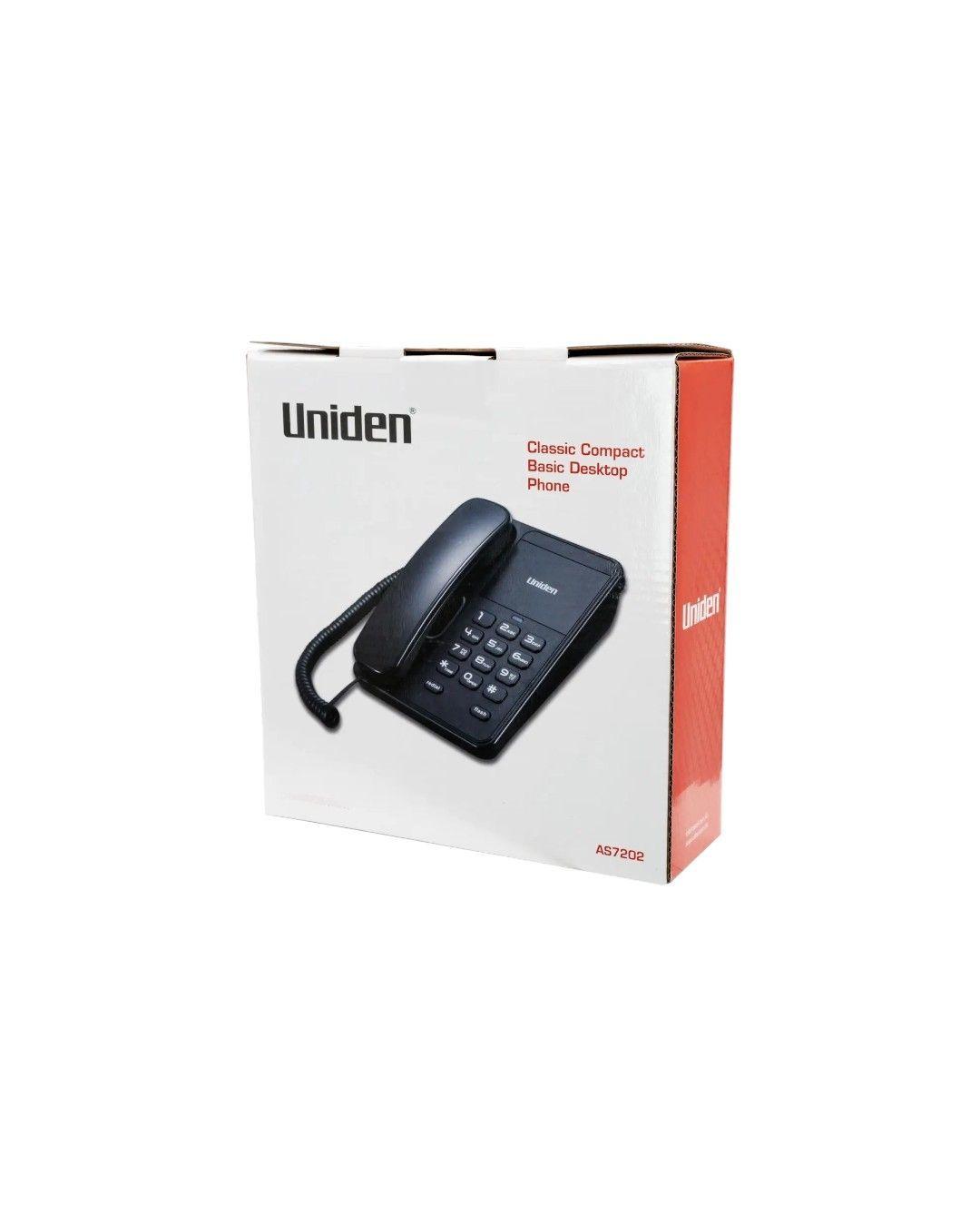 Tel fono de Pared y Sobremesa Uniden AS7202 Negro para Oficina y Casa-3
