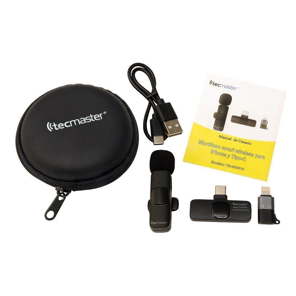 Microfono Inalambrico Para iPhone iPad Y Android Tecmaster Color Negro-2