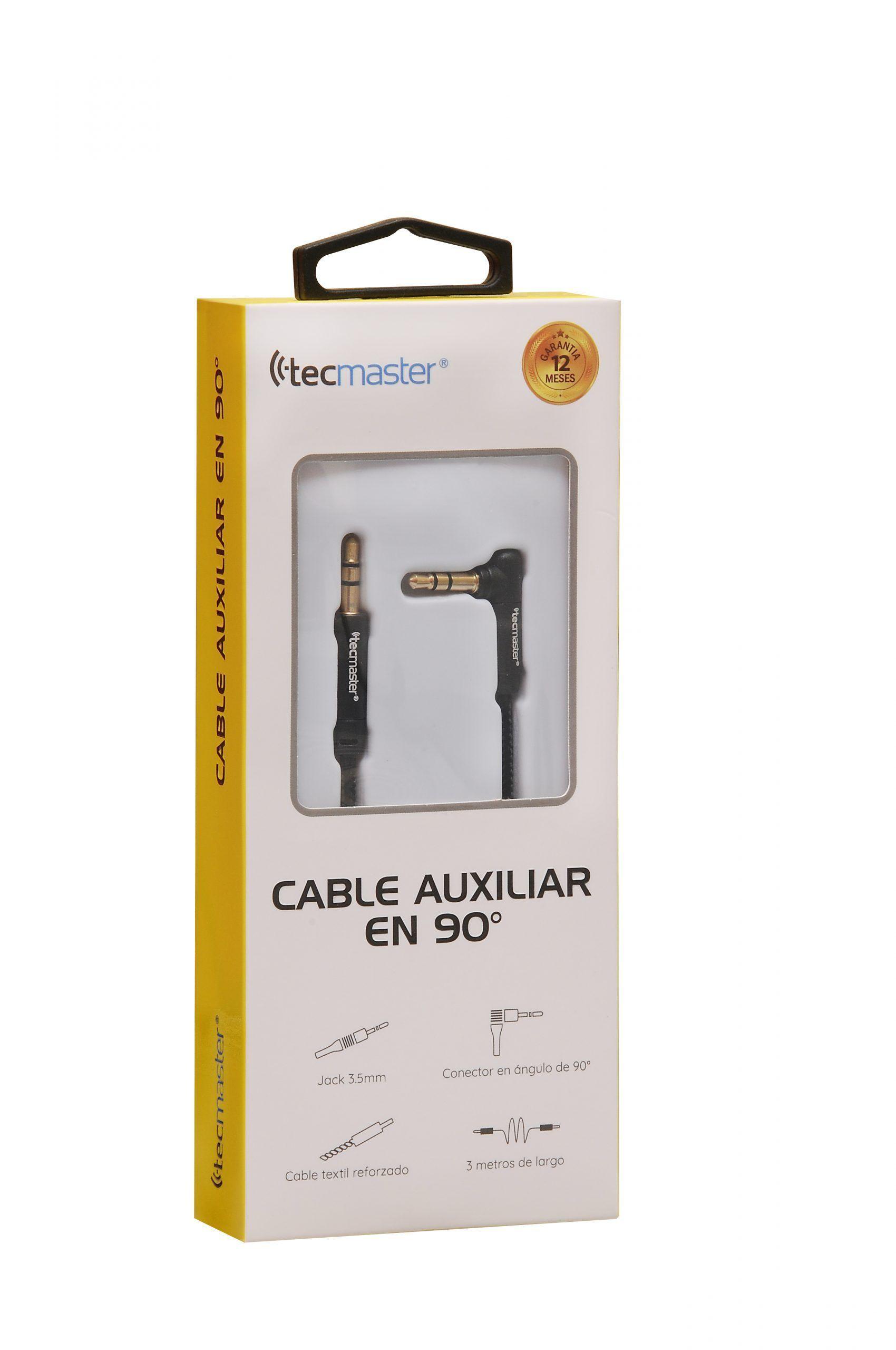 TECMASTER CABLE AUXILIAR 3 5 MM EN 90 DE 3 MTS NEGRO-2