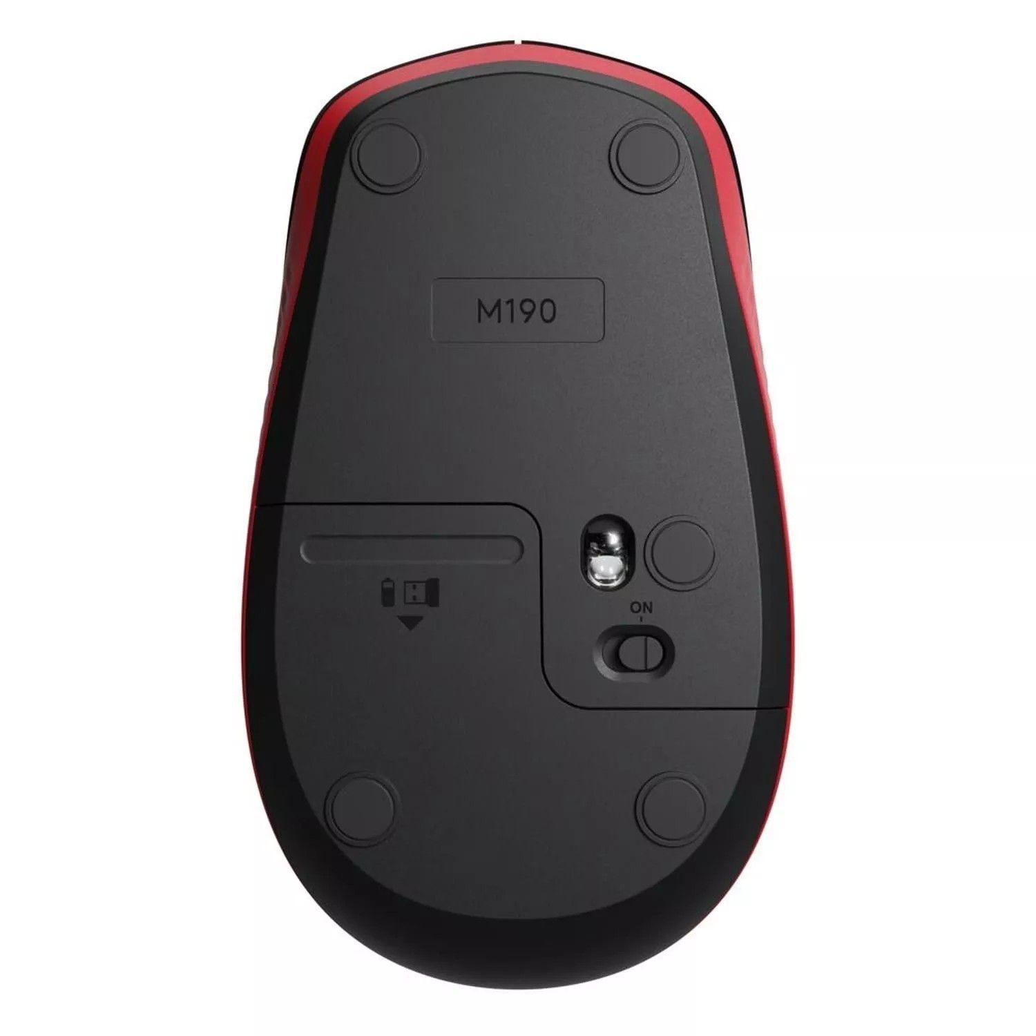 Mouse Inalambrico M190 Negro Rojo-4