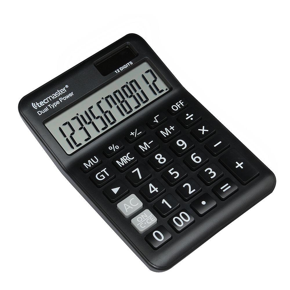 TECMASTER CALCULADORA CON PANEL SOLAR 12 D GITOS COLOR NEGRO-4