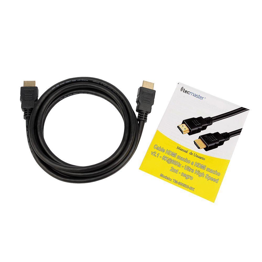 TECMASTER CABLE HDMI MACHO A HDMI MACHO 8K 60HZ ULTRA HIGH SPEED 2 MT NEGRO-5