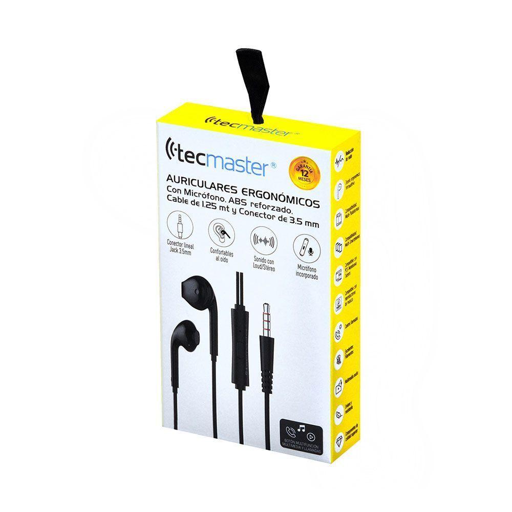 AURICULARES ERGONOMICOS CABLEADOS DE 1 25 MT CON MICROFONO -0