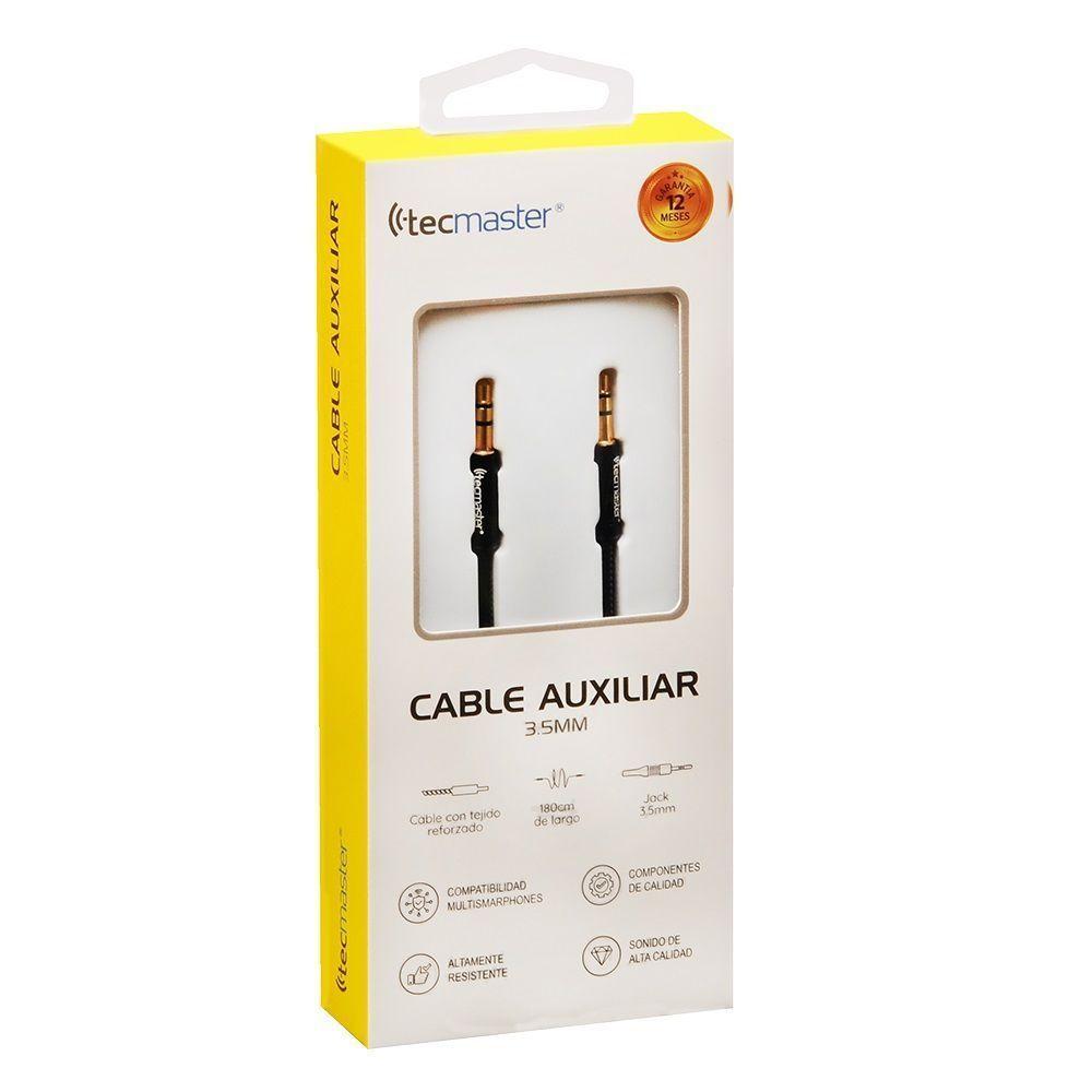 TECMASTER CABLE AUDIO 3 5 MM DE 1.8 MTS TEXTIL BLACK-3
