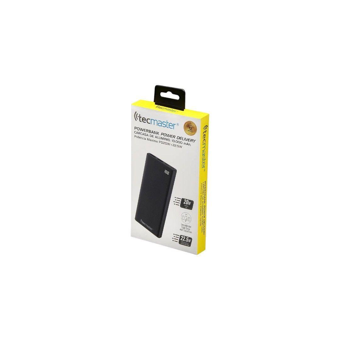 Powerbank Bateria 10000 Mah Tecmaster Tipo C - Color Negro-0