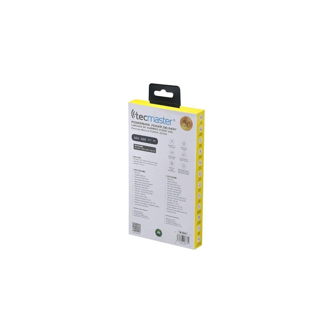 Powerbank Bateria 10000 Mah Tecmaster Tipo C - Color Negro-4