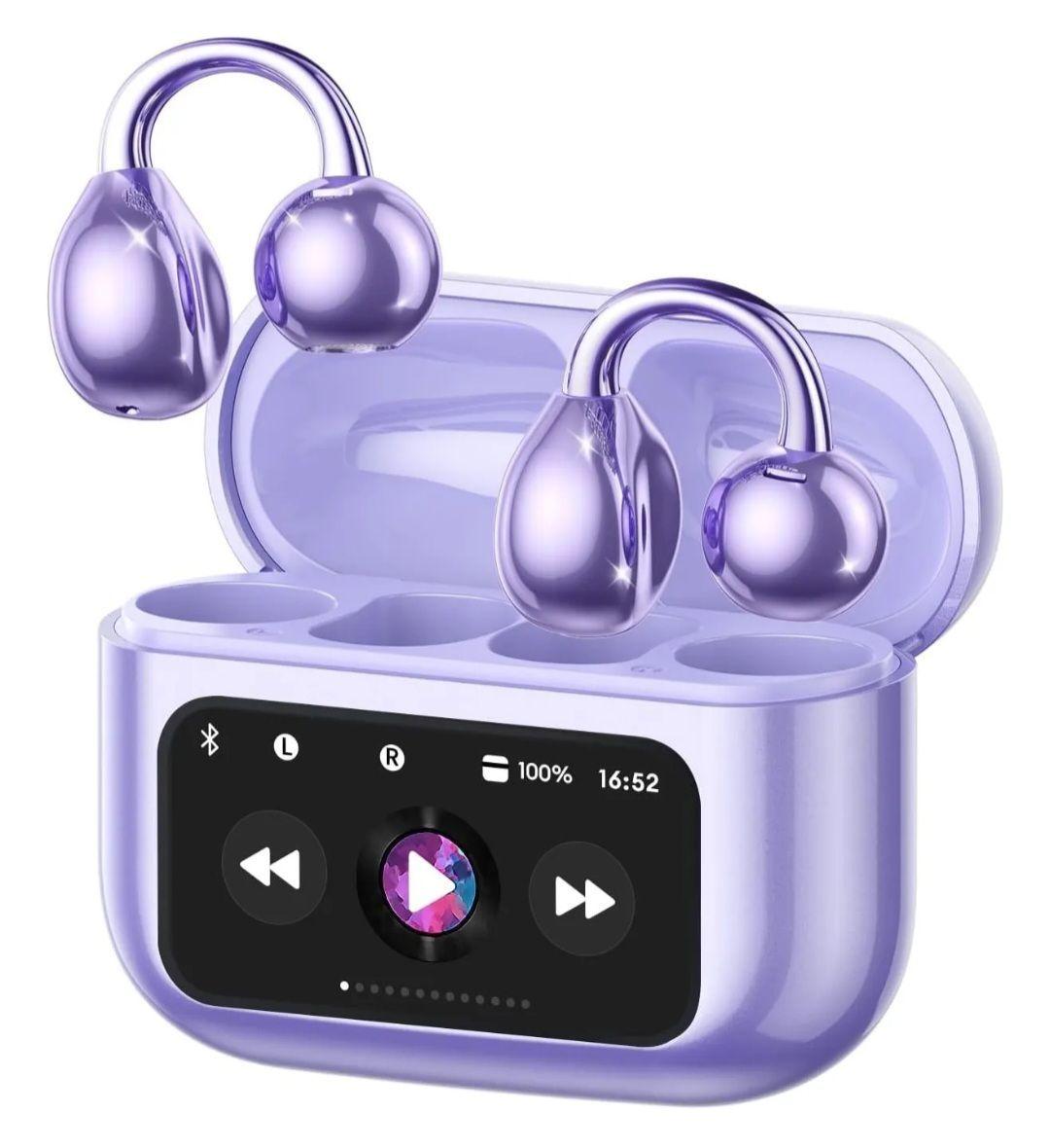 Audifonos Bluetooth Tipo Arete M100 Color Gris con Accesorio Mariposa-4